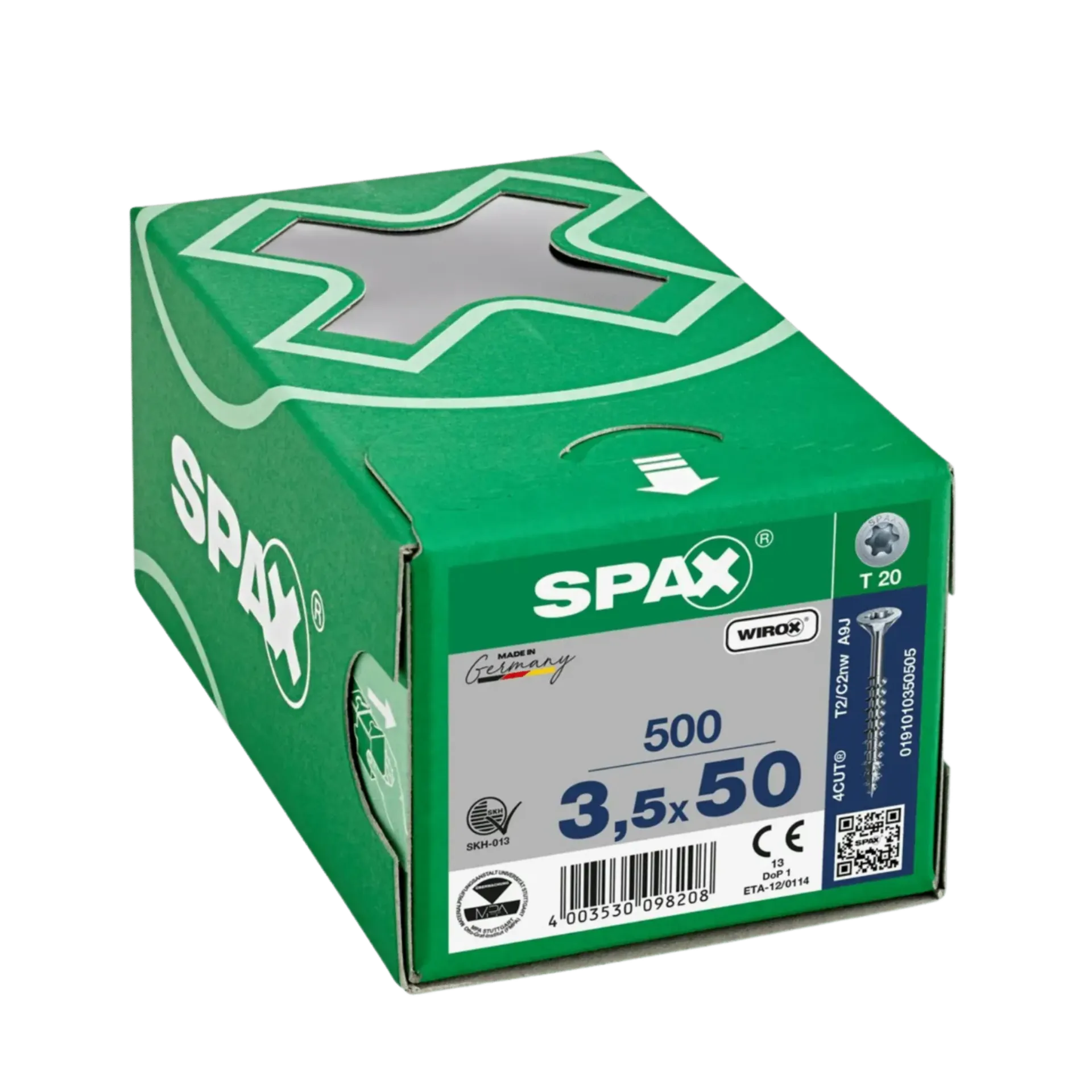 Vis à bois à filetage partiel tête fraisée 3,5x50 TX20 Wirox 500 pièces Vis à bois à filetage partiel tête fraisée 3,5x50 TX20 Wirox 500 pièces