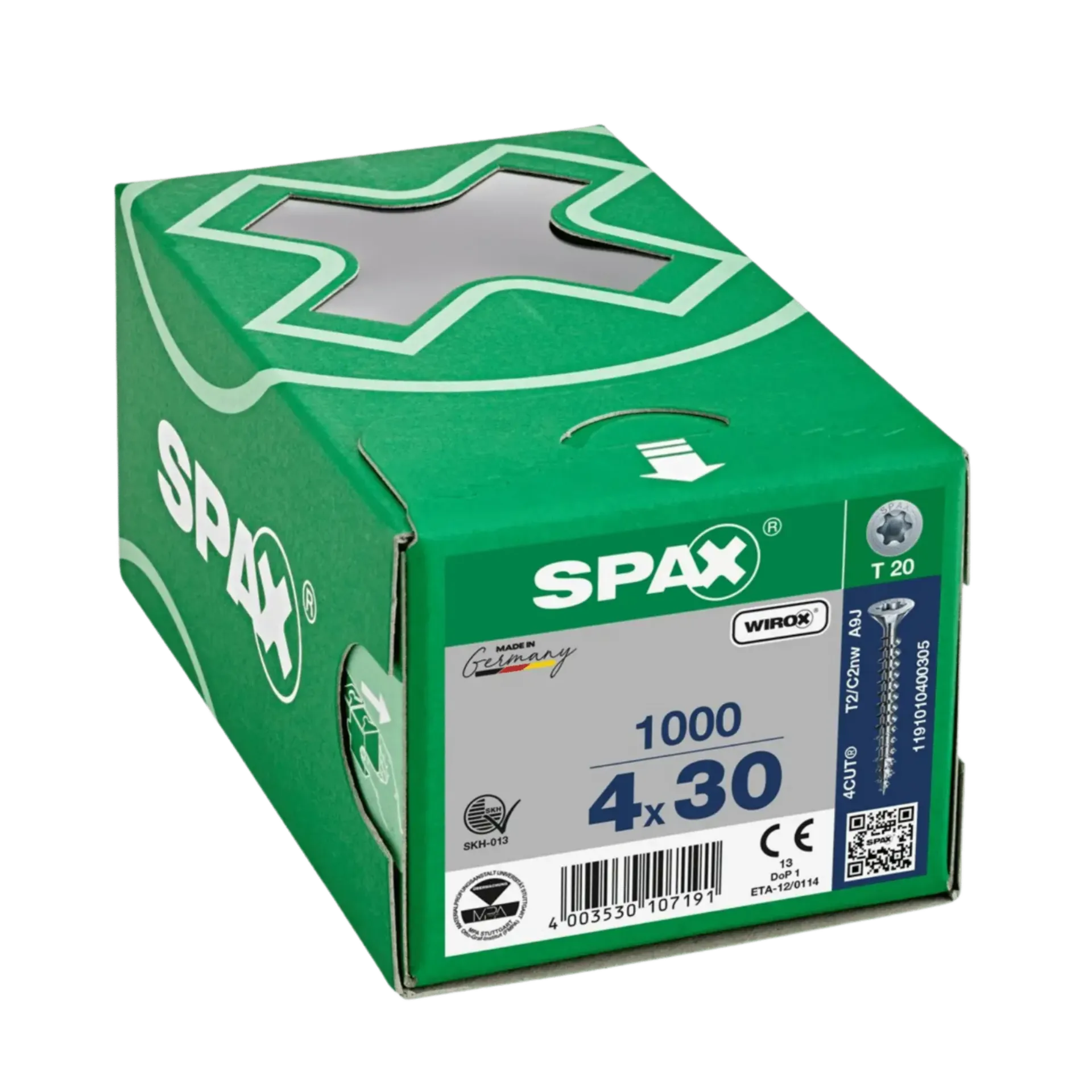 Houtschroef voldraad verzonken kop 4,0 TX20 Wirox