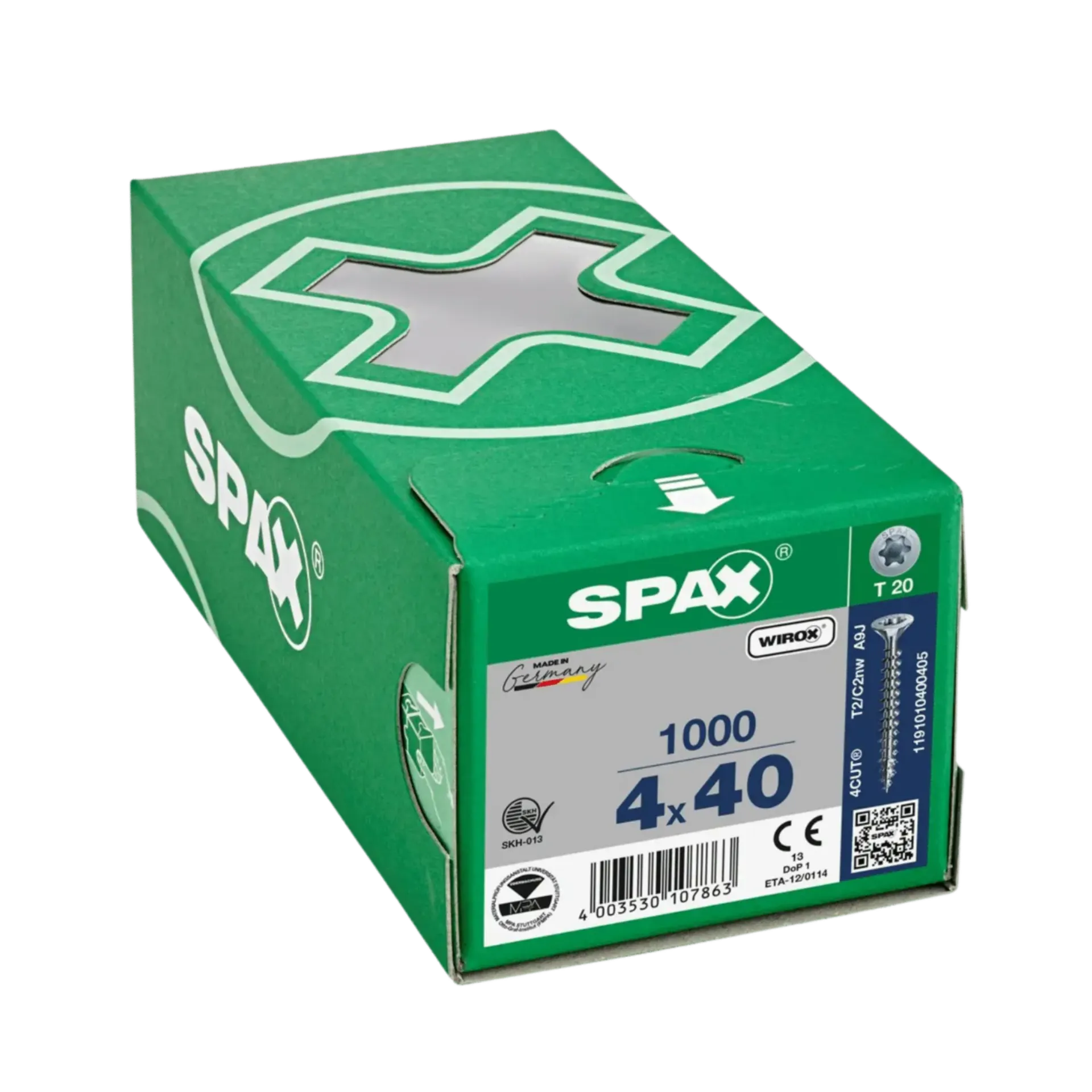 Houtschroef voldraad verzonken kop 4,0 TX20 Wirox