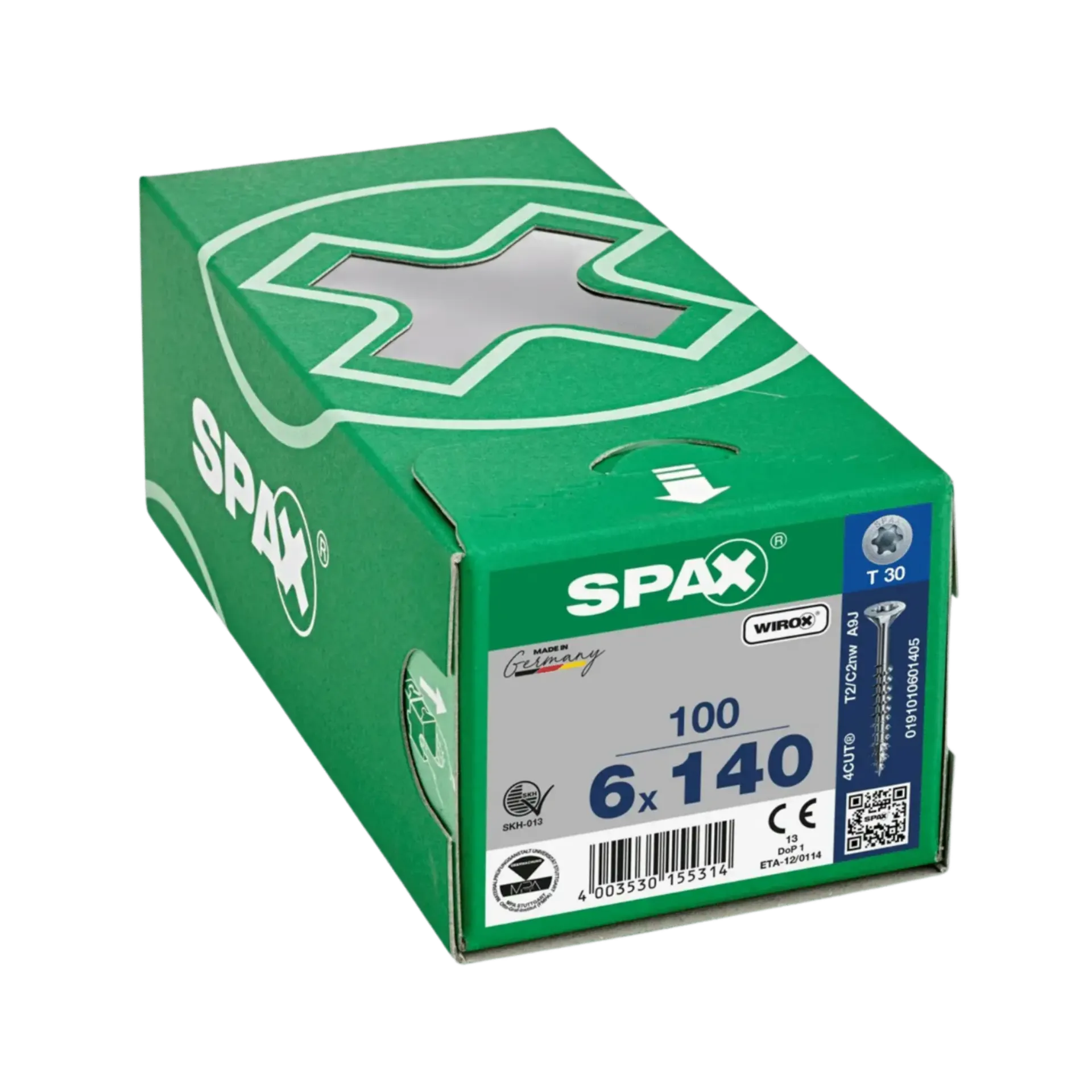 Houtschroef deeldraad verzonken kop 6,0x140 TX30 Wirox 100st Houtschroef deeldraad verzonken kop 6,0x140 TX30 Wirox 100st