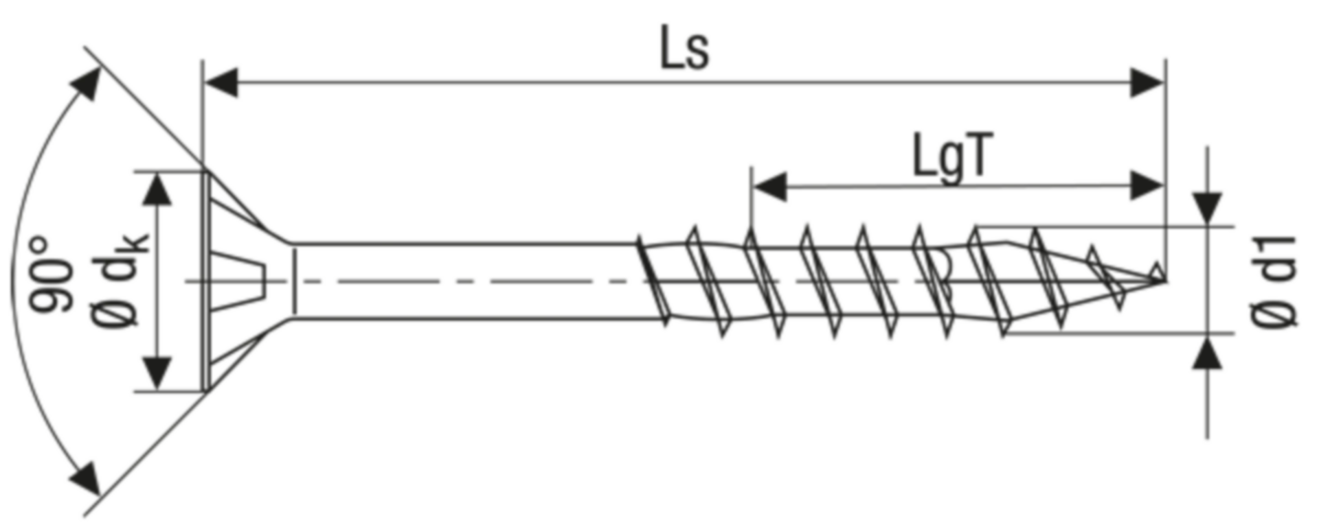 Houtschroef deeldraad verzonken kop 6,0x180 TX30 Wirox 100st