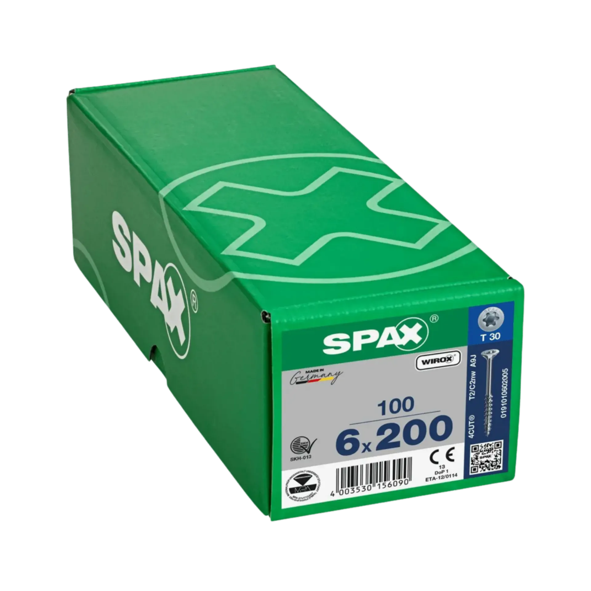 Houtschroef deeldraad verzonken kop 6,0x200 TX30 Wirox 100st