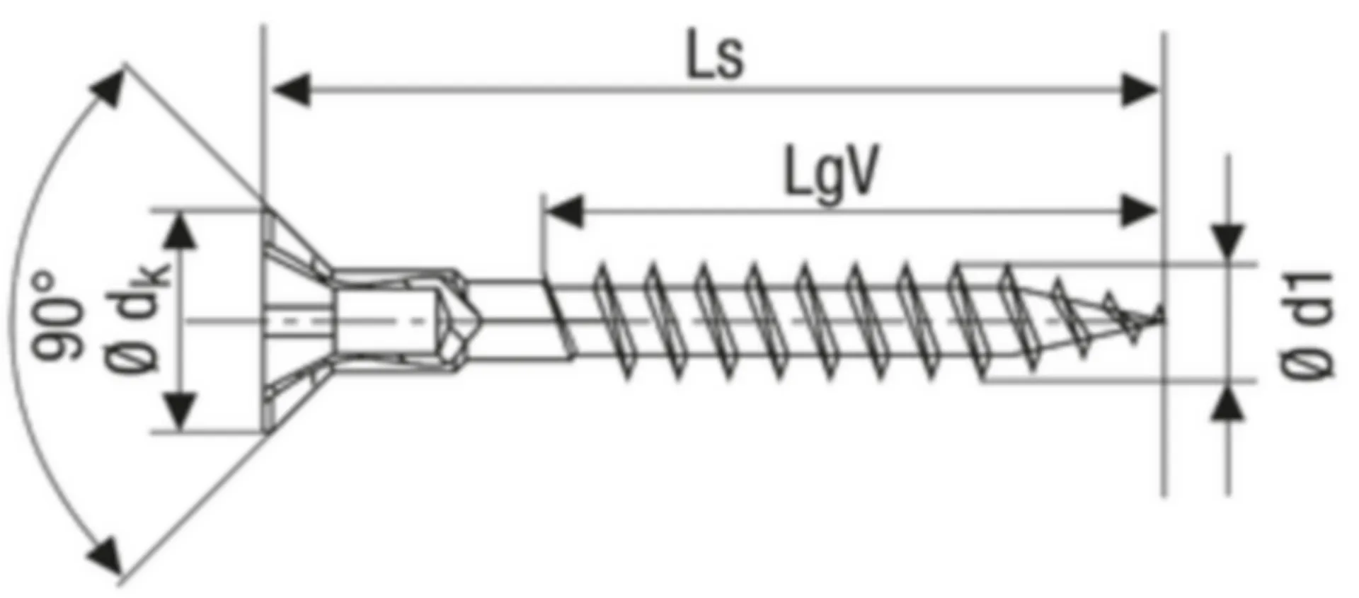 Vis à bois à tête fraisée avec trou de perçage 4,5x45 PZ2 Wirox 500 pièces