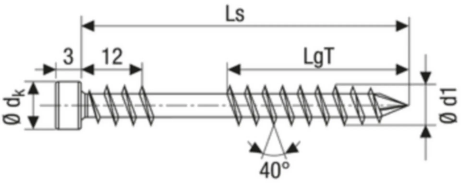 Terrasschroef fixeerdraad cylinderkop 5,0x50 TX25 inox 200st