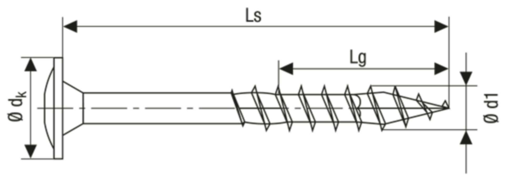 Vis de construction à filetage partiel tête disque 8,0x220 TX40 Wirox 50 pièces