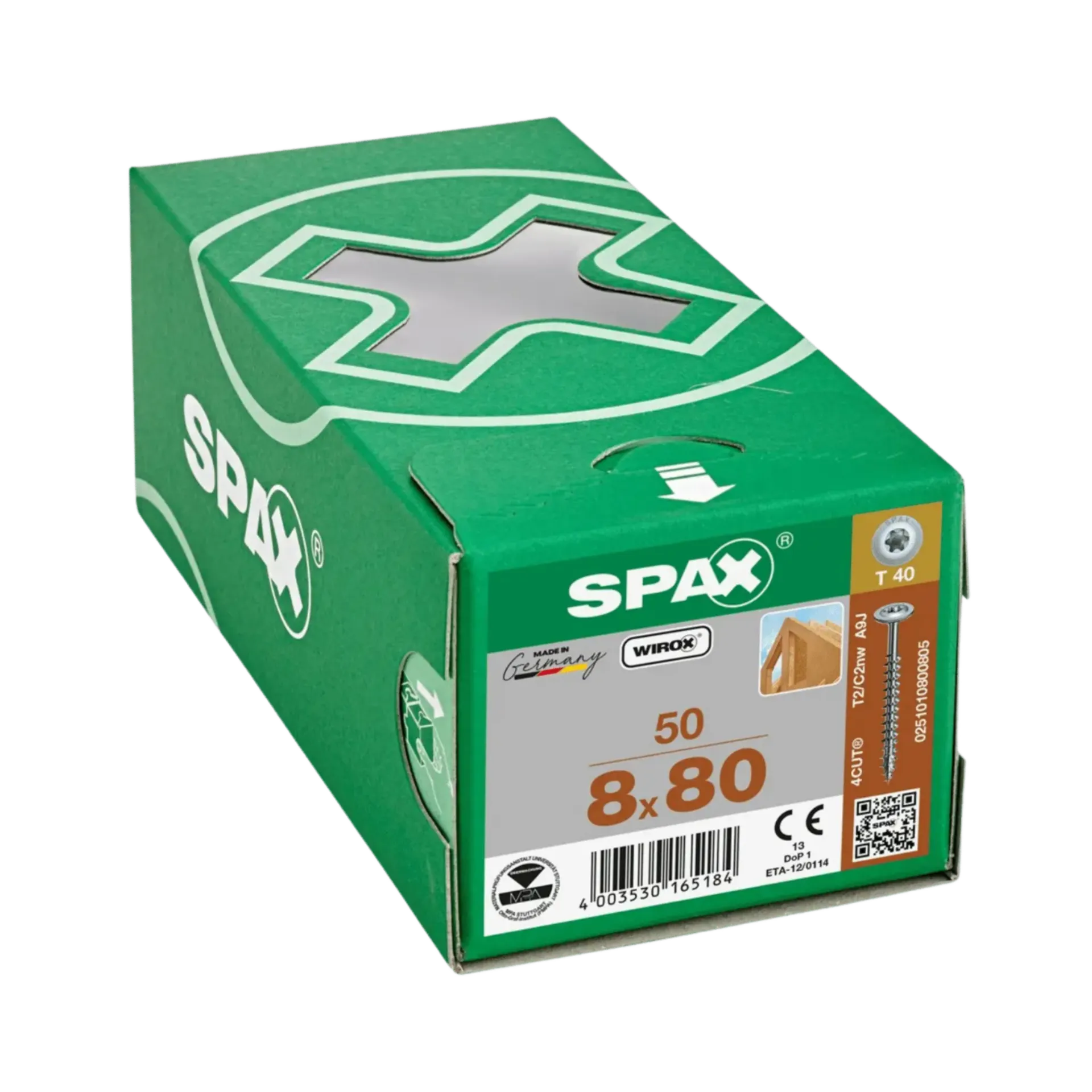 Vis de construction à filetage complet tête disque 8,0x80 TX40 Wirox 50 pièces Vis de construction à filetage complet tête disque 8,0x80 TX40 Wirox 50 pièces