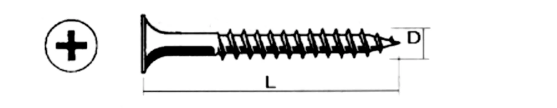 Gipsplaatschroef voor verzonken kop, zwart gefosfateerd, kruisindraaiend, 3,5x25 mm (1000 stuks)