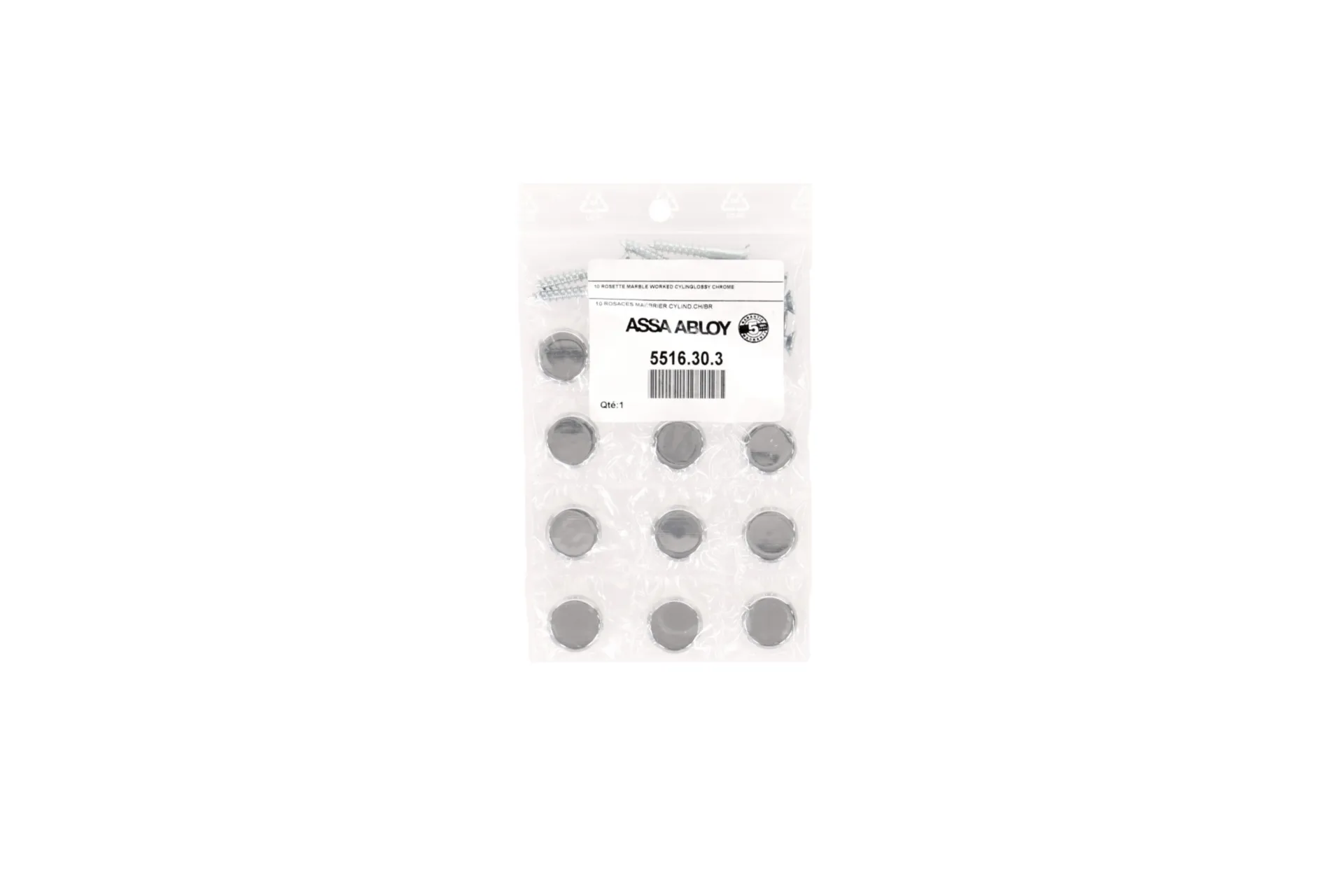 ROSACE MARBRIER CYLINDRIQUE NO.5516.30.3 CROME BRILLANT