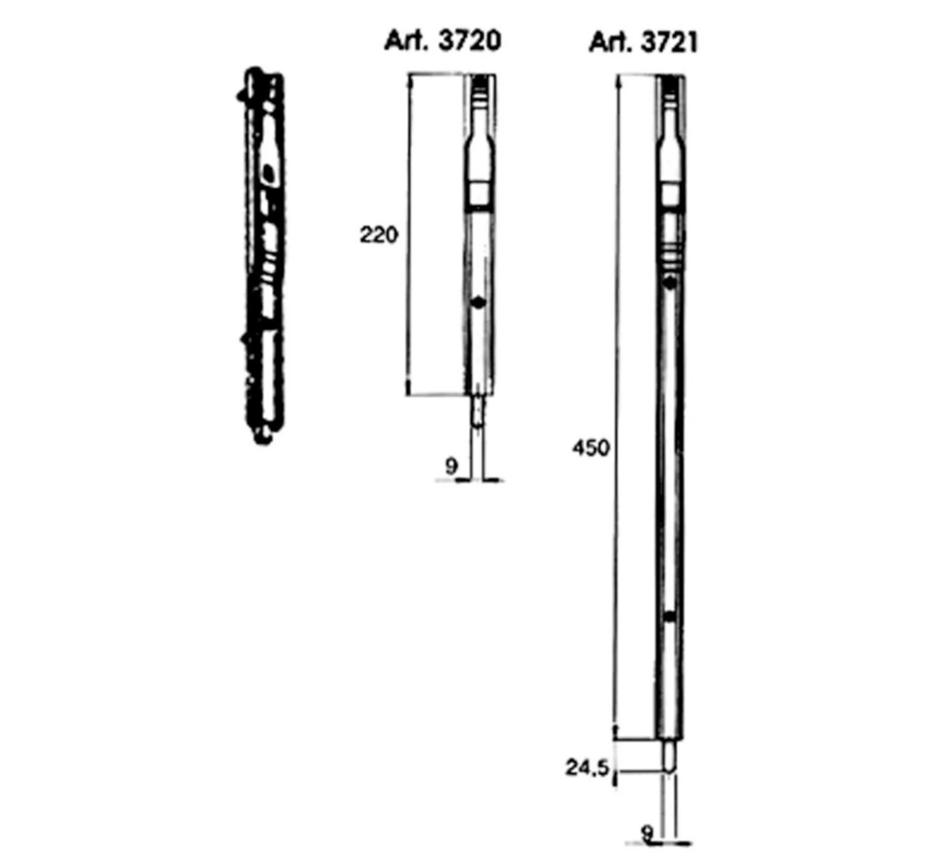 Fapim 3720C opbouwkantschuif (220 mm, groef 14 mm, grijs gelakt)