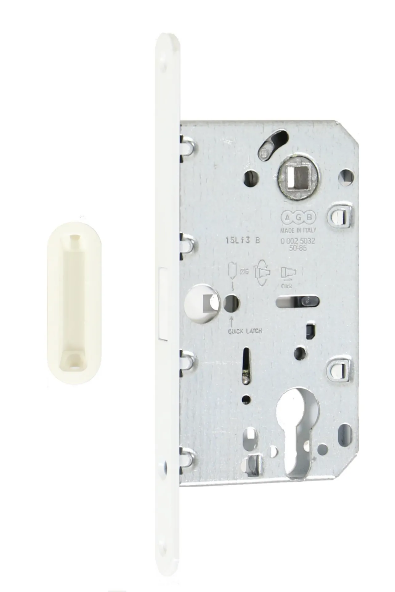AGB Polaris serrure magnétique PZ 50/85 (têtière arrondie blanc 18x196 mm)