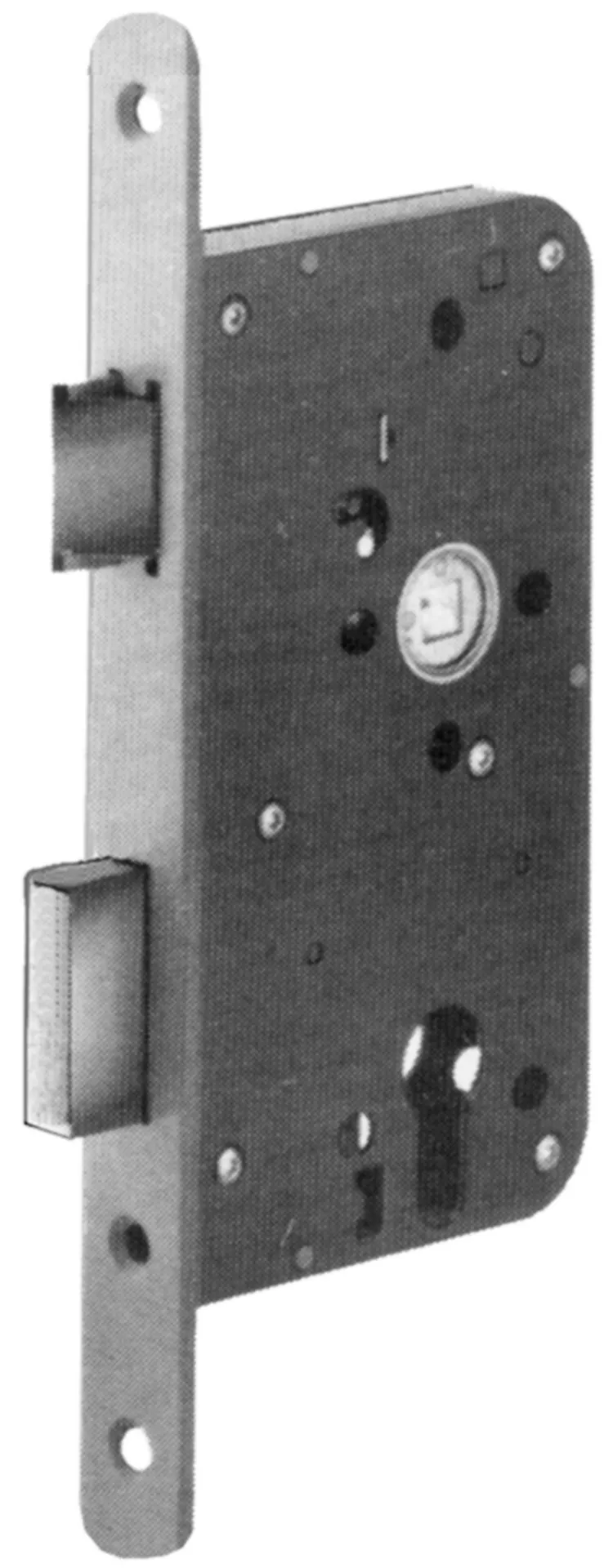 Lips 2420 17U20 A 60E serrure à encastrer inox (entrée 60 mm, têtière arrondie)