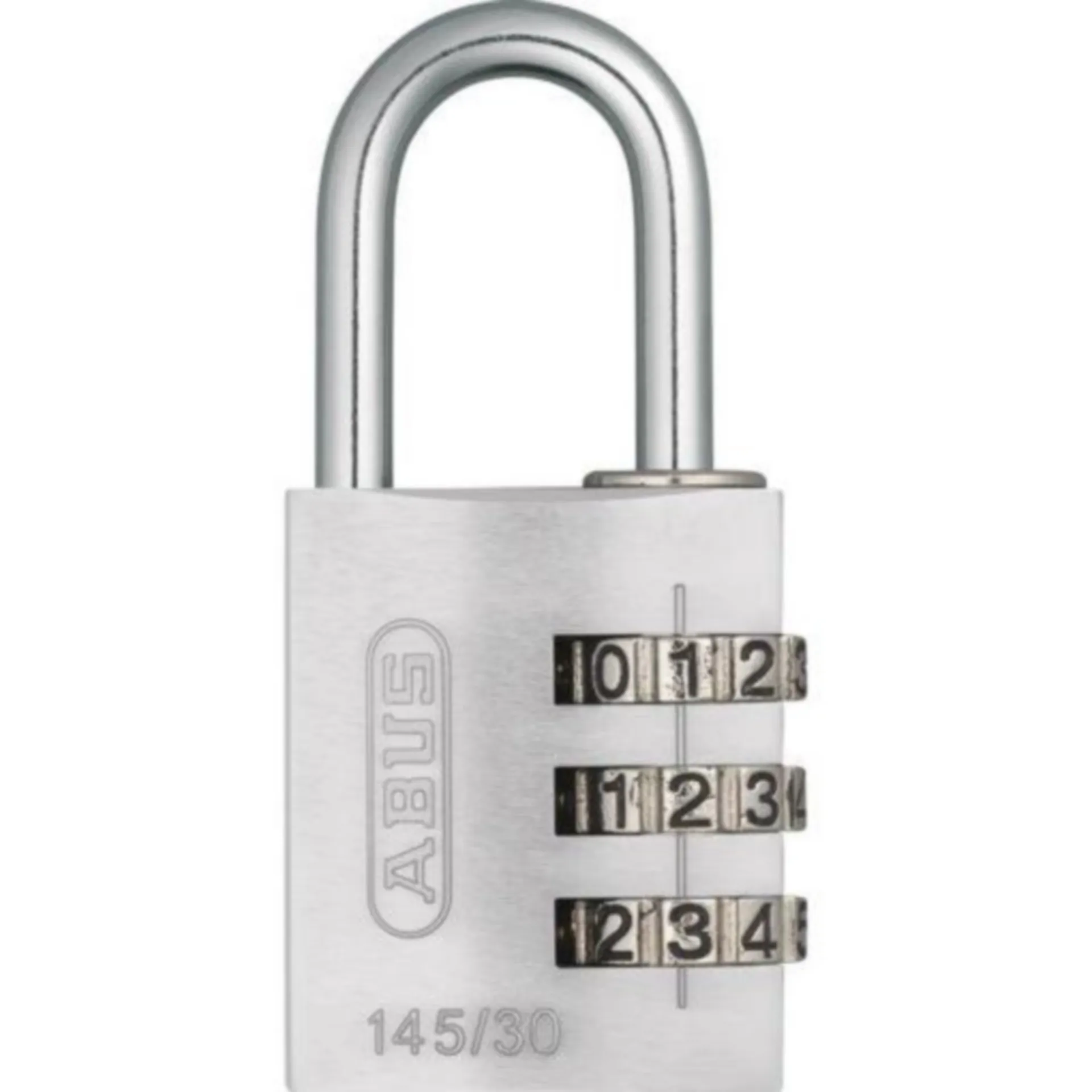 Abus 145/30 Cadenas à combinaison aluminium (argent, code réglable)