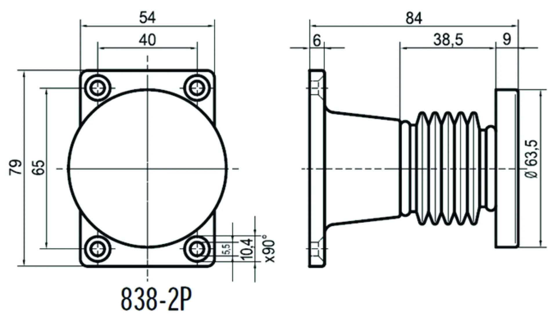 ANKERPLAAT OP VEER - MODEL 838-2P