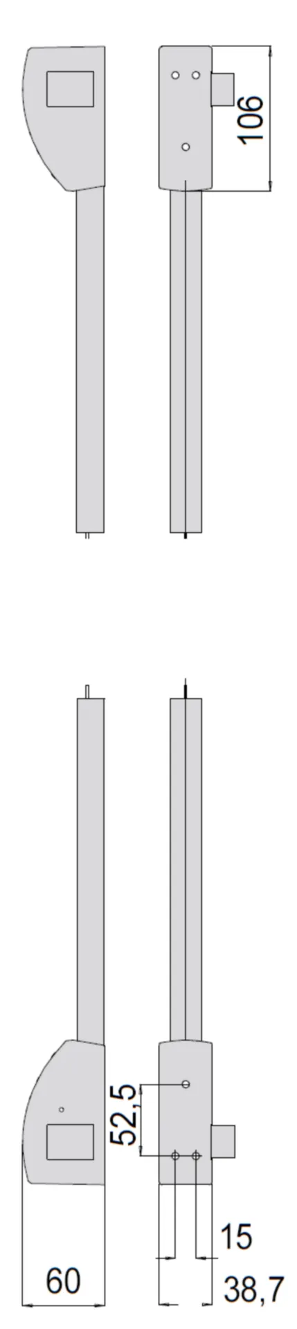 Cisa YB1.07063.51.0 panieksluiting (onder/boven, zijdelings, zwart, tot 2500 mm)
