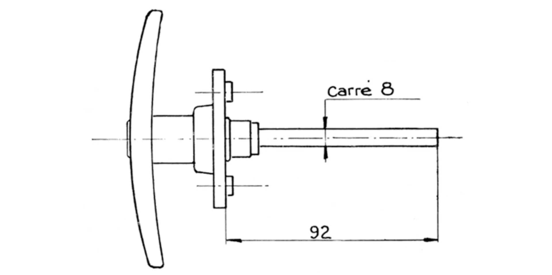 Ronis T 1078.40 handvat (afsluitbaar, stift 8 mm)