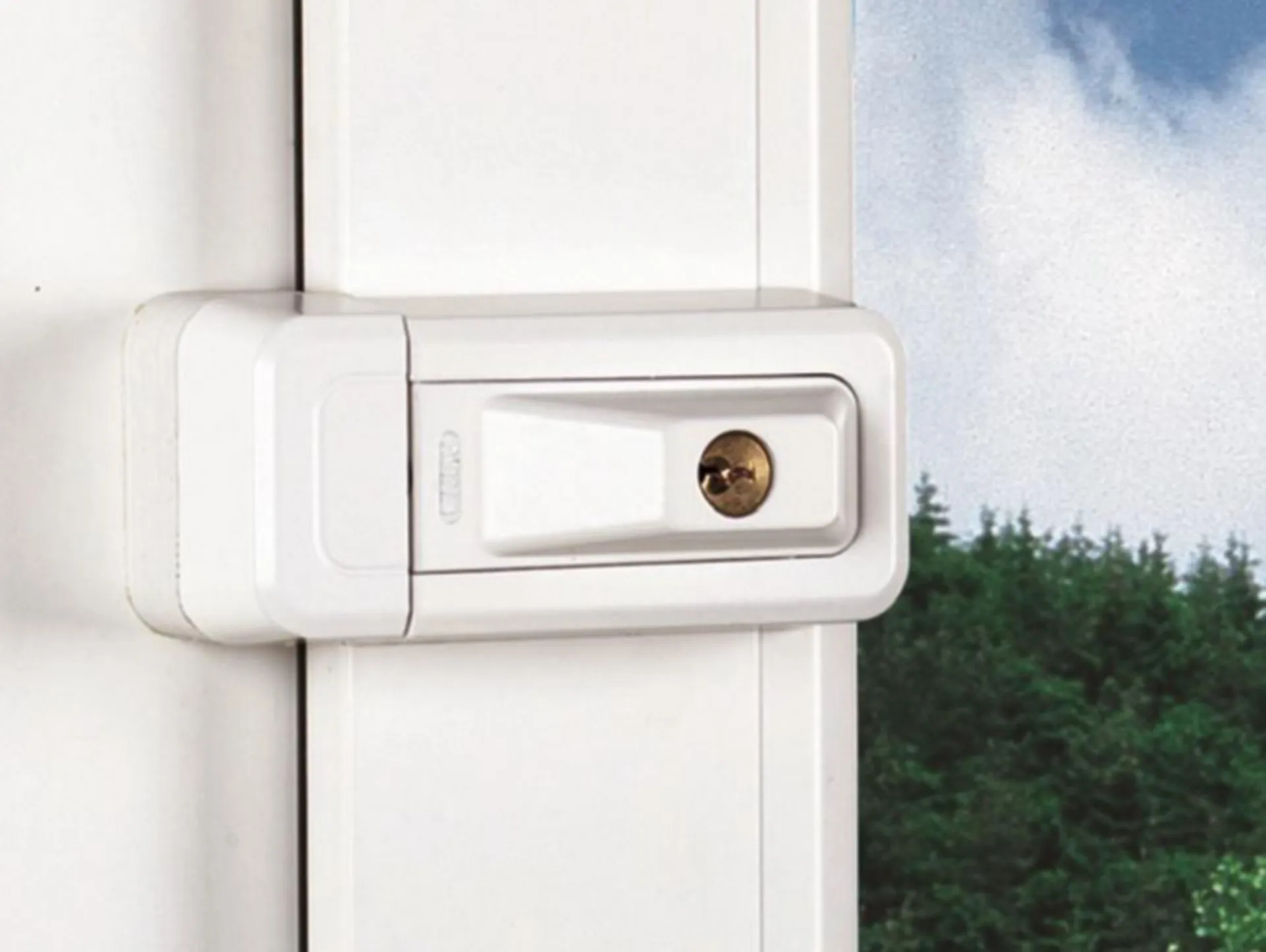 Abus 3010 W EK verrou de fenêtre avec cylindre (blanc, 76 sur 23 sur 46 mm)