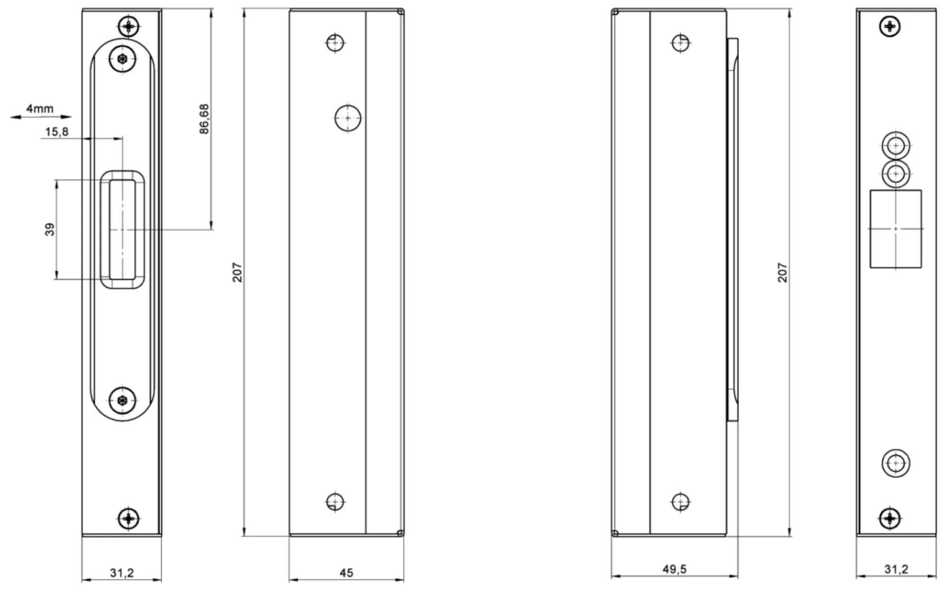BOÎTIER EN APPLIQUE POUR SERRURE 351M80