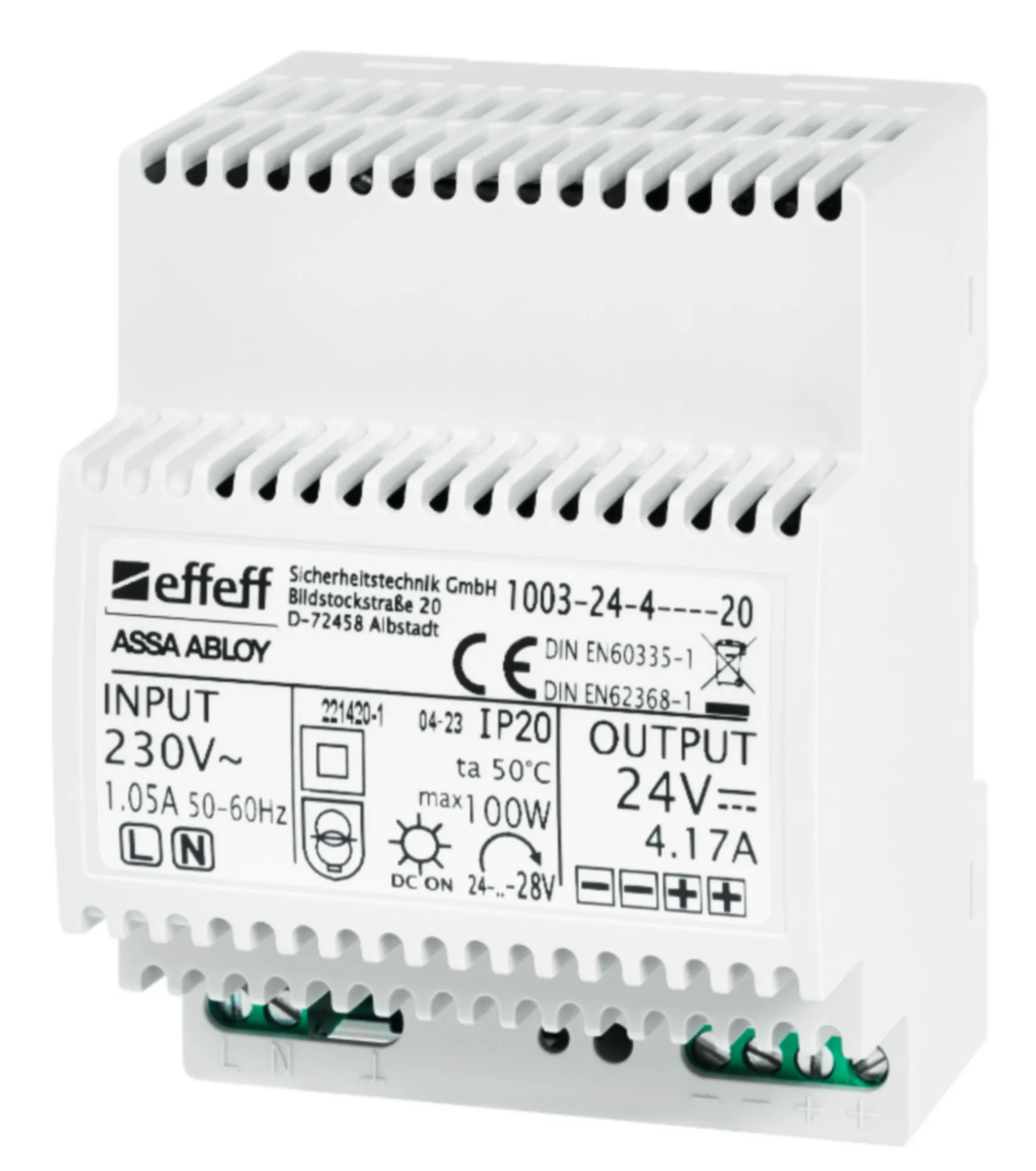 ALIMENTATION STABILISE 24VCC 4A POUR SERRUR MOTORISE 519 - RAIL DIN