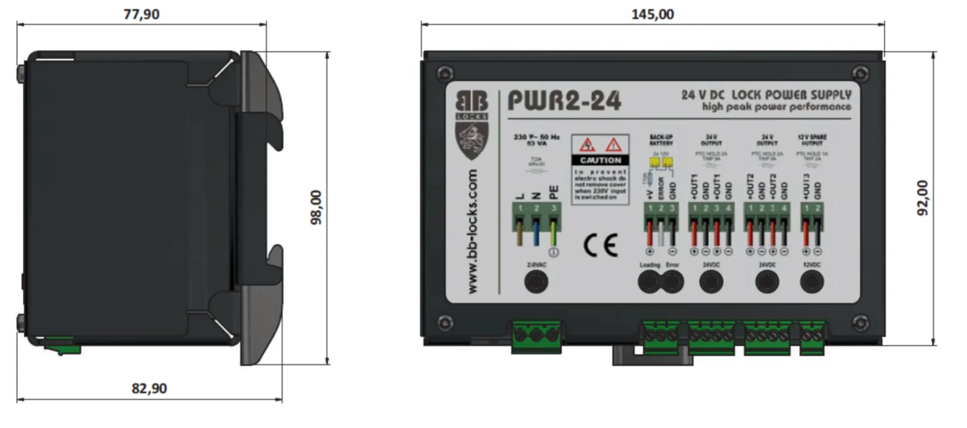 ALIMENTATION DE SECOUR  PWR2 24VCC (2A)