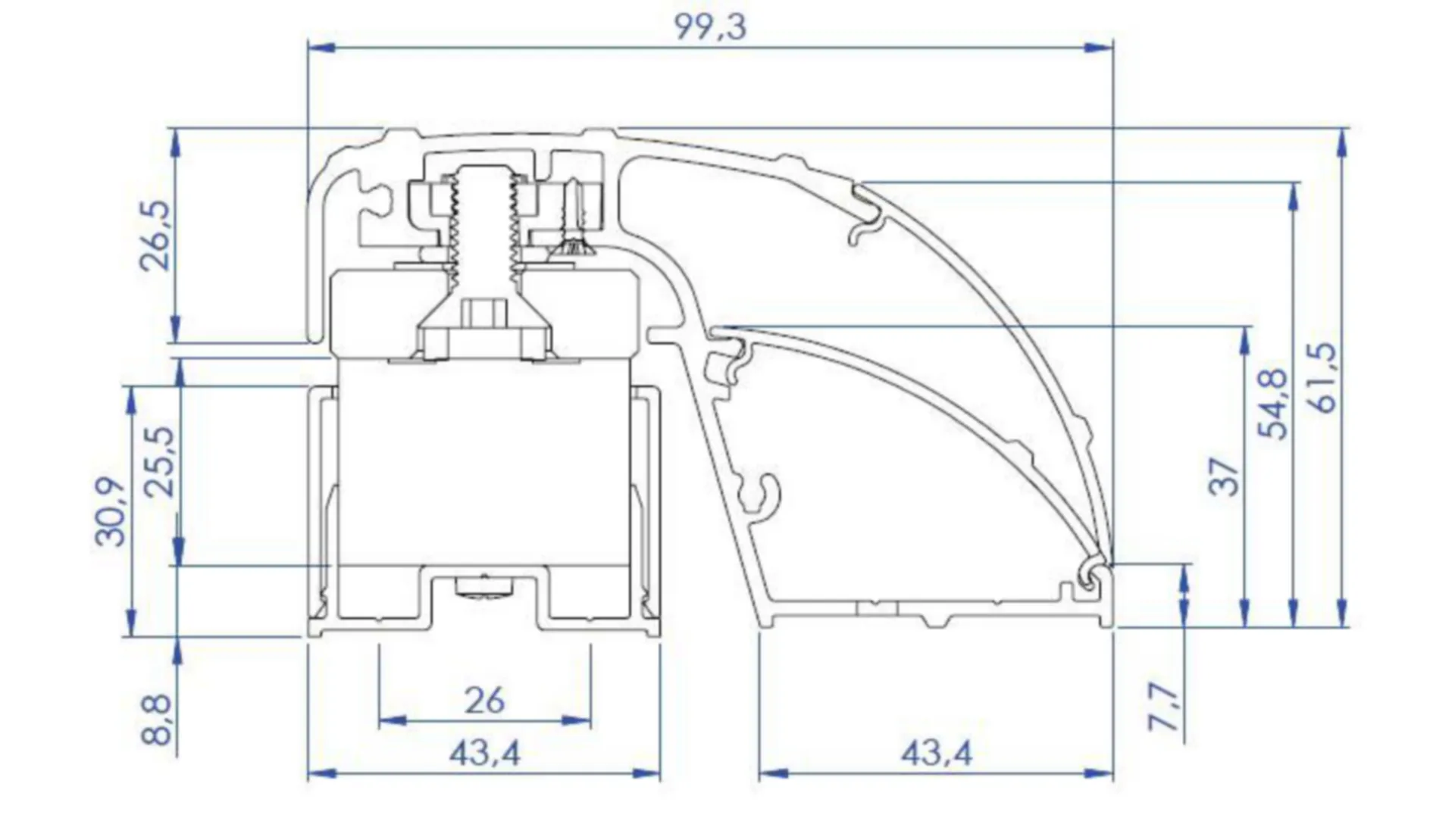 BANDEAU VENTOUSE - BO900W - 3 X 300KG 2.5M - 12/24 VCC AVEC SIGNALISATION