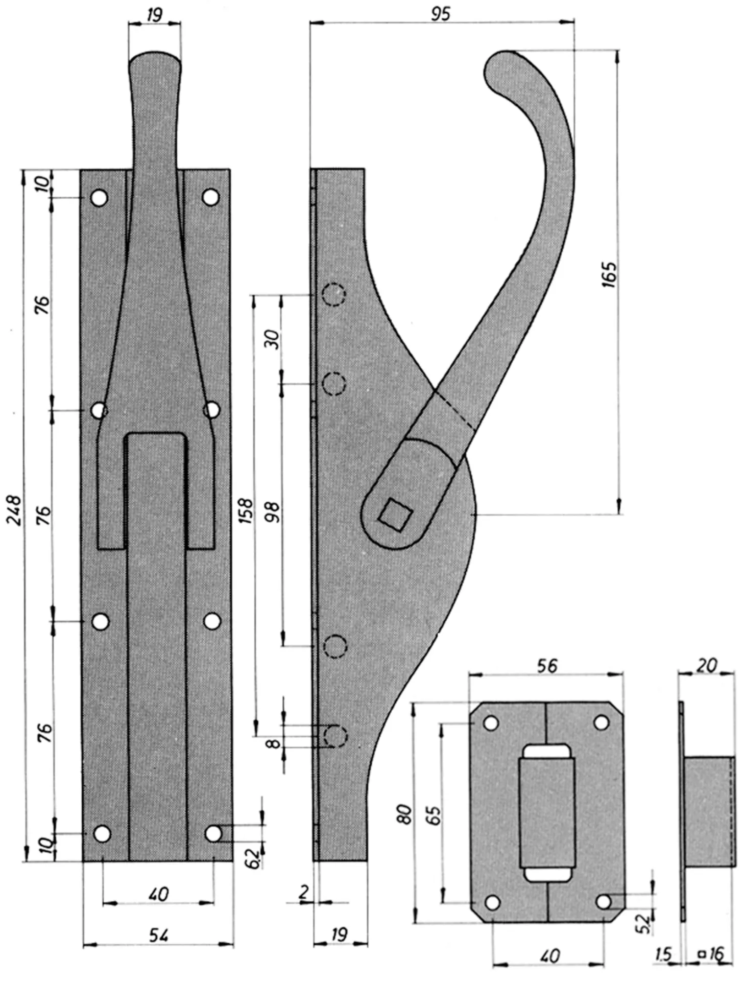 CREMONE A TRINGLE EN APPLIQUE DENI 4016/16MM