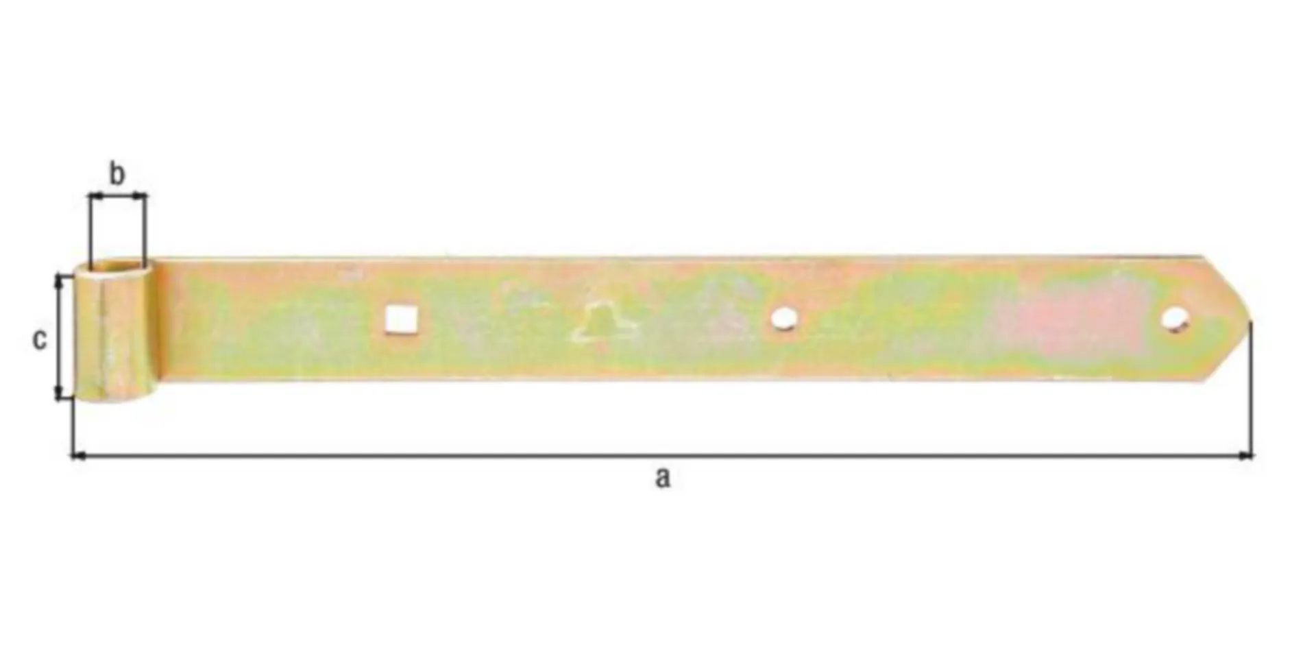 GAH penture pour gond réglable (400 mm, acier galvanisé, diamètre 16 mm)