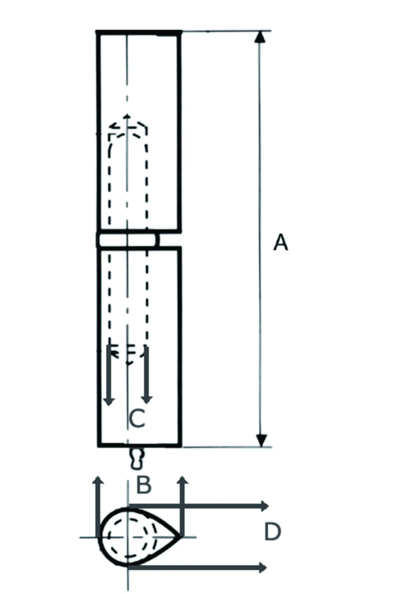 Bakto paumelle à souder (120 mm)