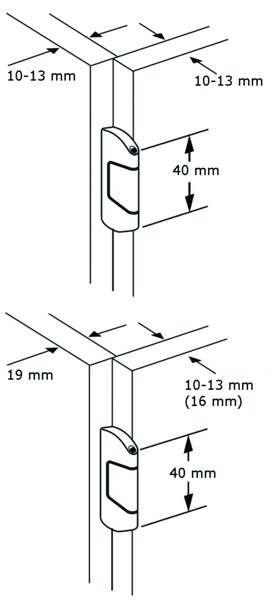 Prämeta 3610F81 N charnière pour Volkern (appliquée, épaisseur 3,5 mm)