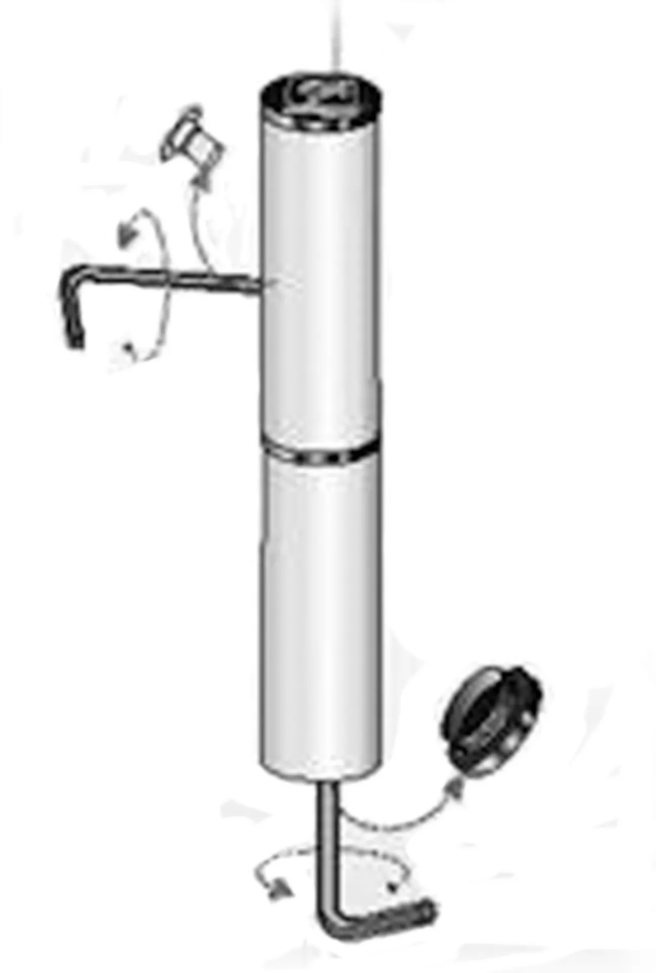 Dr. Hahn A105 klemscharnier (2-delig, EV1 aluminium, zwart afdekstopje)