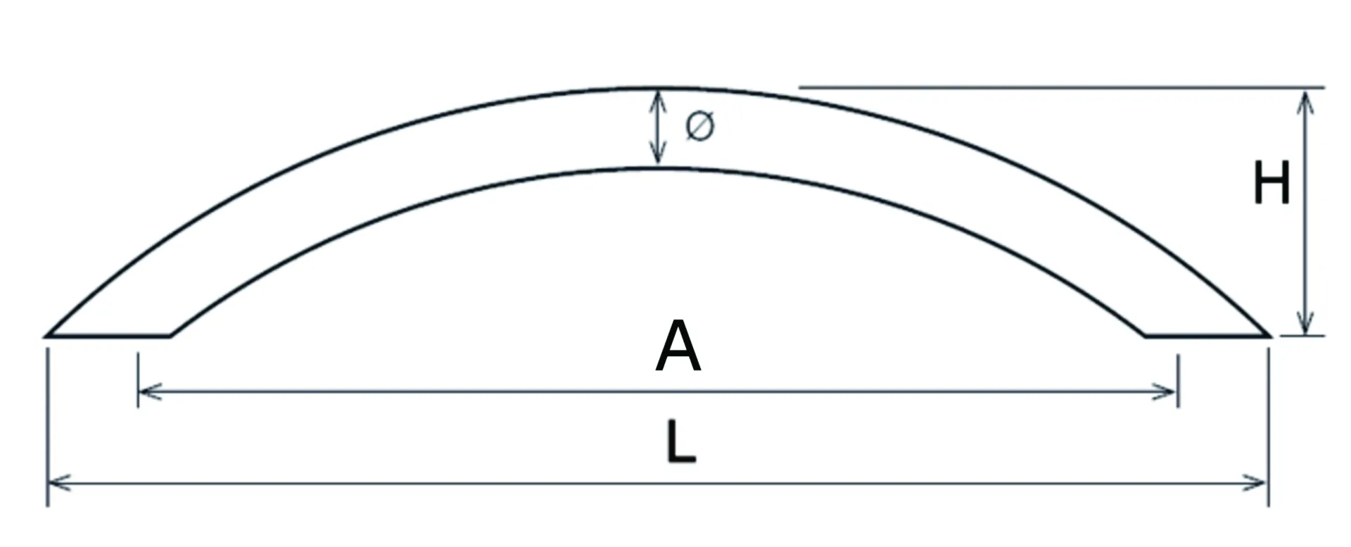 Didheya I-163 meubelgreep (RVS, C-vorm, asmaat 96 mm)