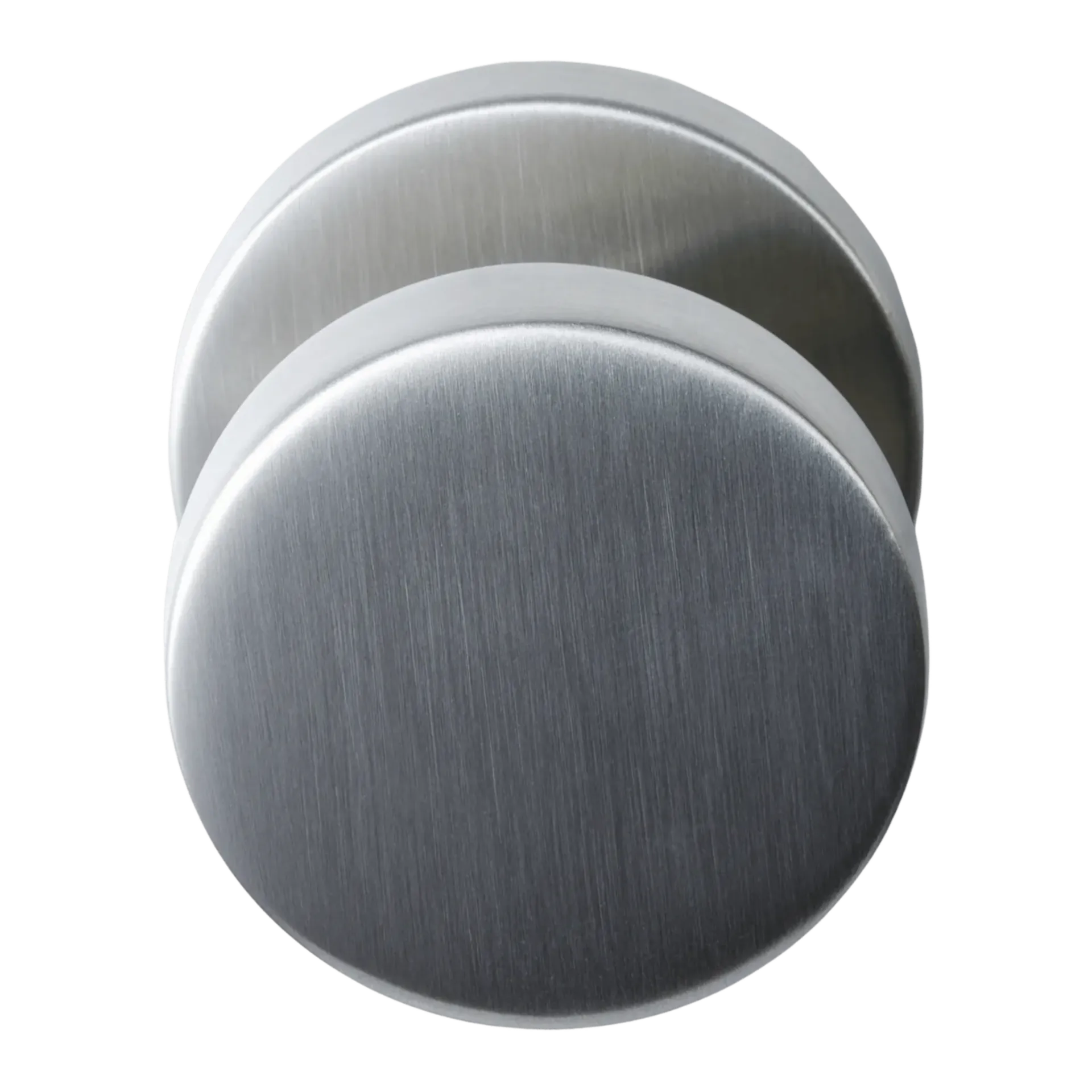 Bouton de porte cylindre diamètre 50 mm fixe sur rosace - Inox avec crans (1 pièce)