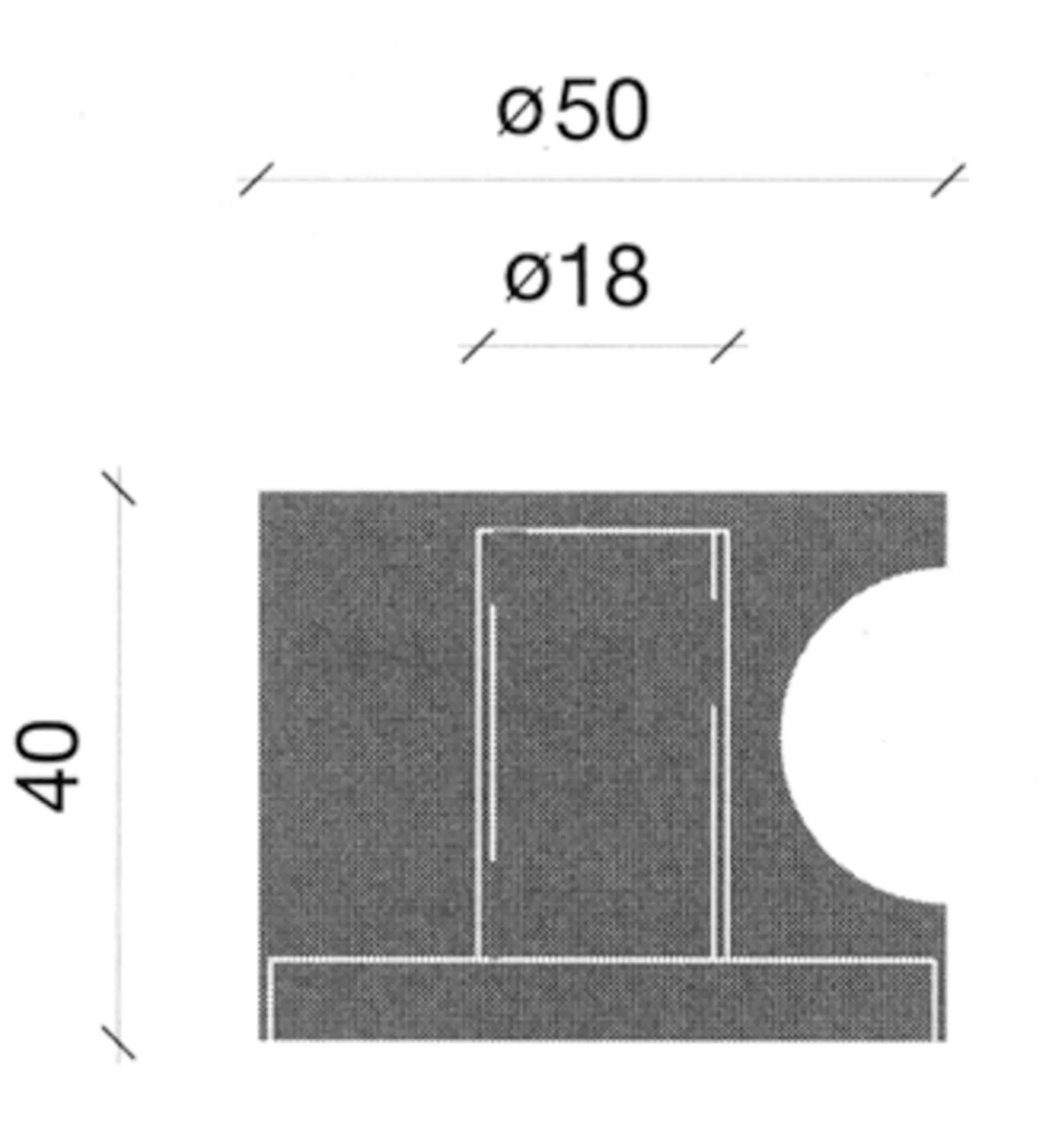 TL0401 - BOUTON FIXE CYLINDRIQUE TL Ø50MM + TIGE CARRÉE M12 - H=40MM - INOX