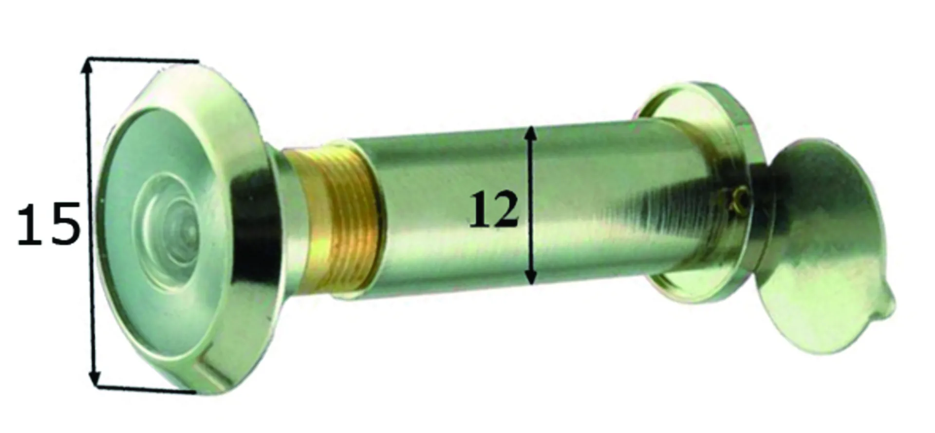 Judas optique PEDRET 170° Ø12mm avec clapet ep.31-57mm nickelé RF30