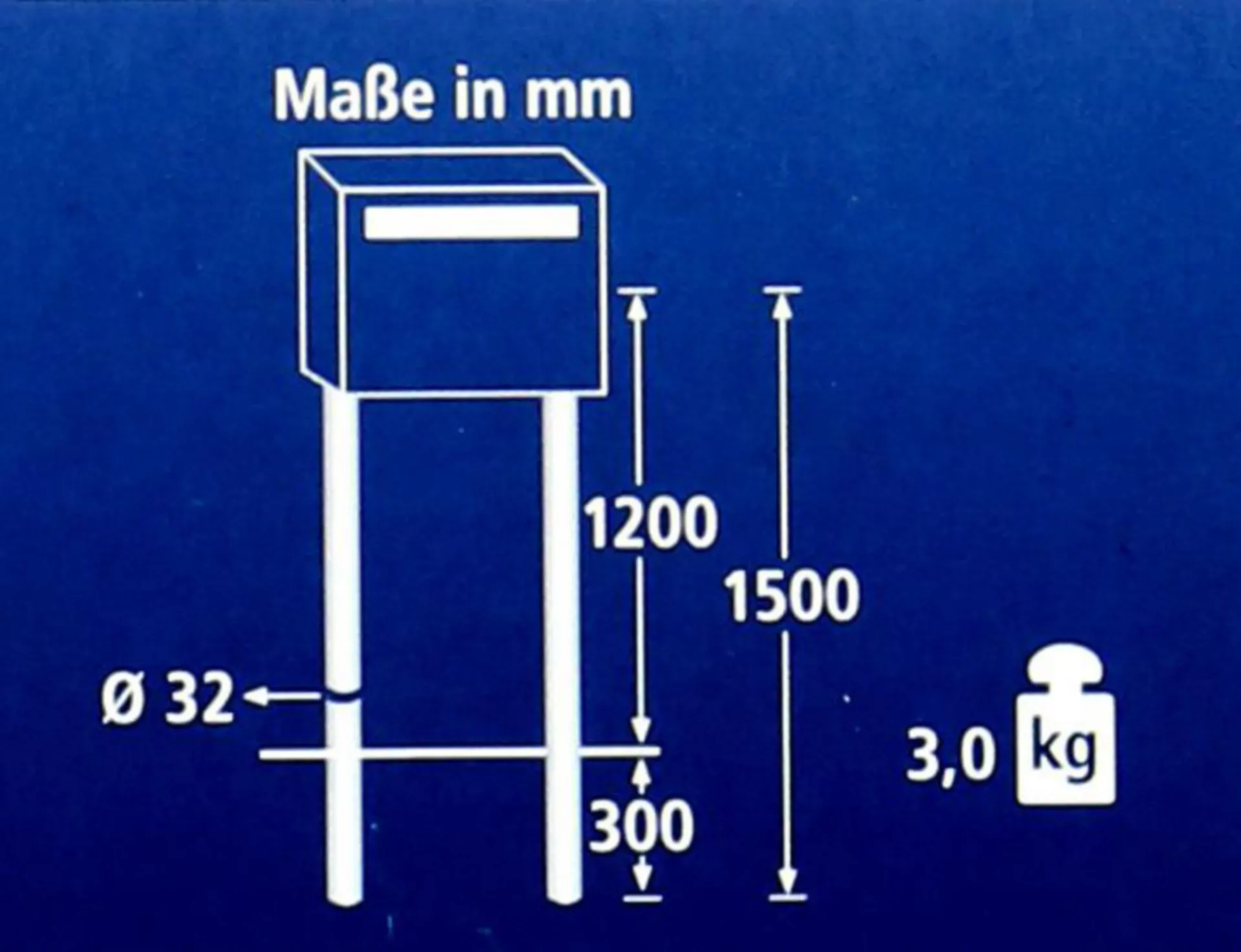 Burg-Wächter staander Universal 150 NI inox (L=1500 mm)