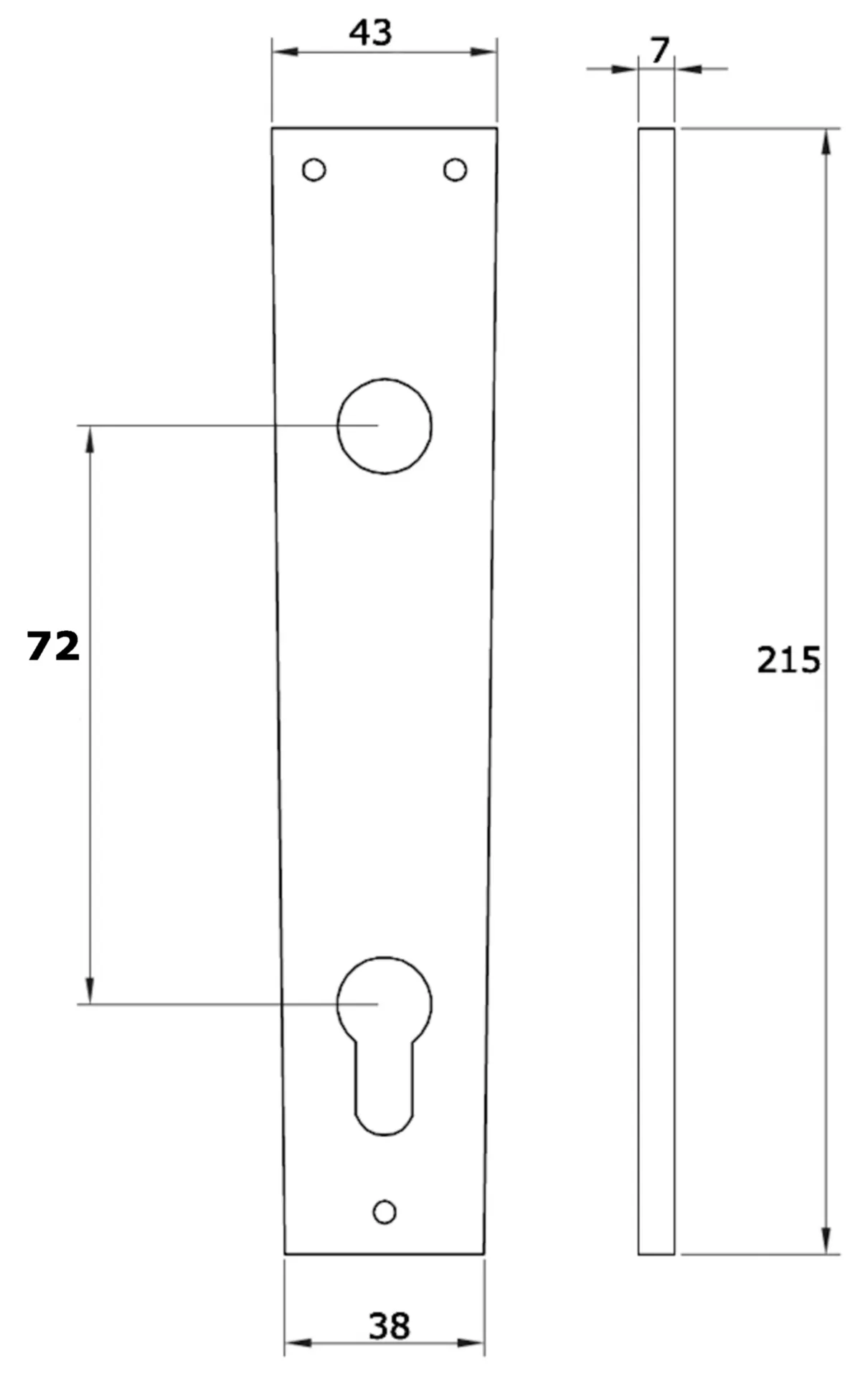 PAIRE PLAQUES POUR CYLINDRE 3000 ALU PZ 72MM ALU F1 215X43MM