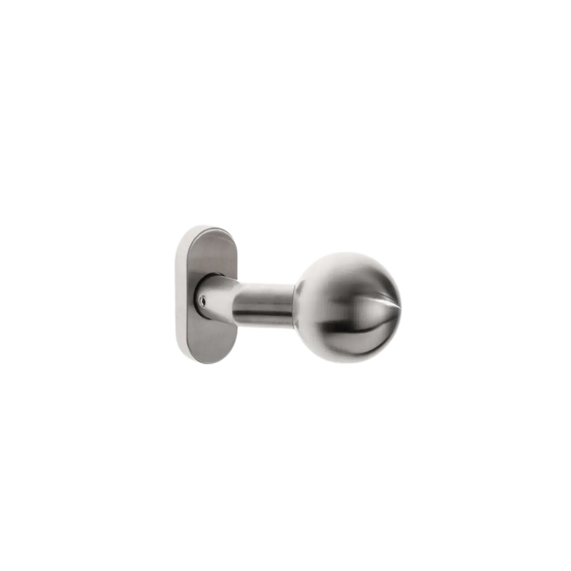 Paar doorgezette bolkrukken ø55mm op ovale rozet TL 0207- inox