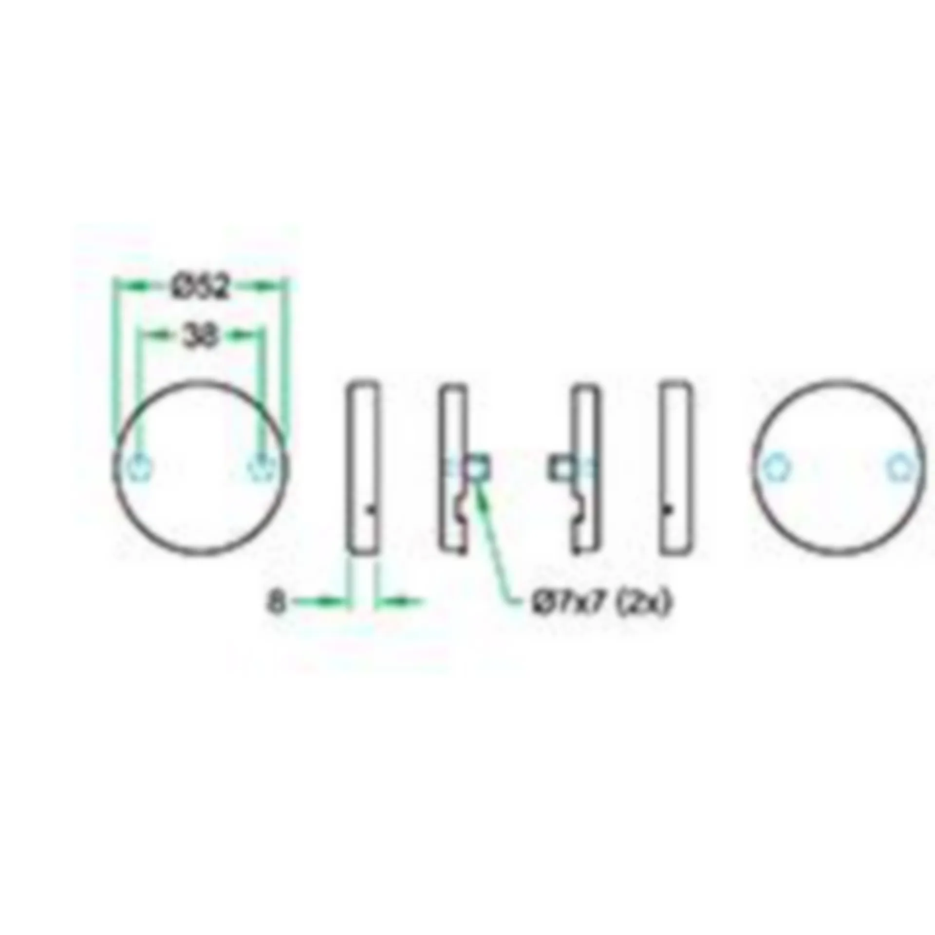 Rosace de clé aveugle (Paire) 50 mm inox avec crans