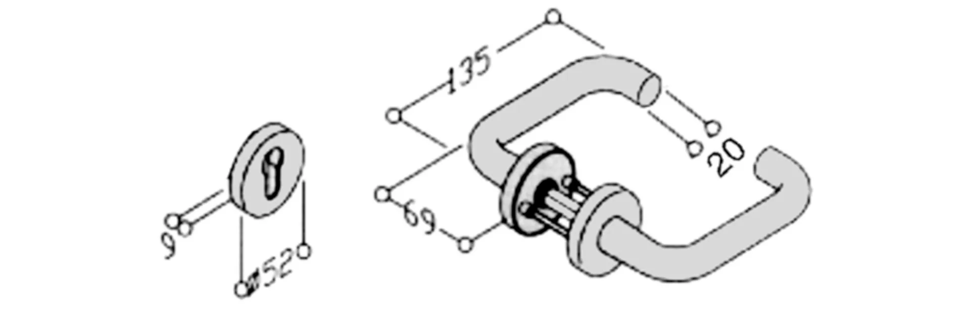 DEURKRUK NORMBAU BZG 80.20/80 (GARN.) INCL. KRUK-& WC ROSASSEN WIT(19)