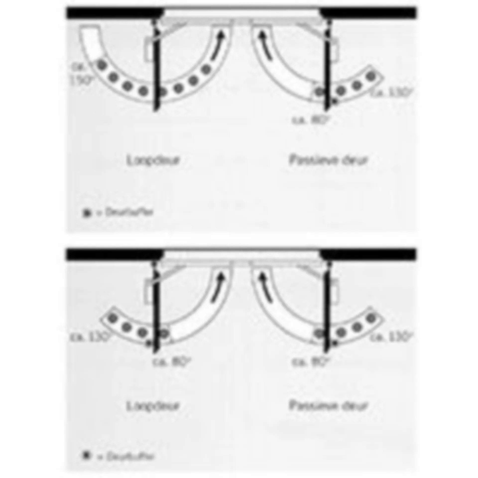 Bras glissant GSR-EMF 2, Contur, Porte double V-1350-2500mm, Couleur argent