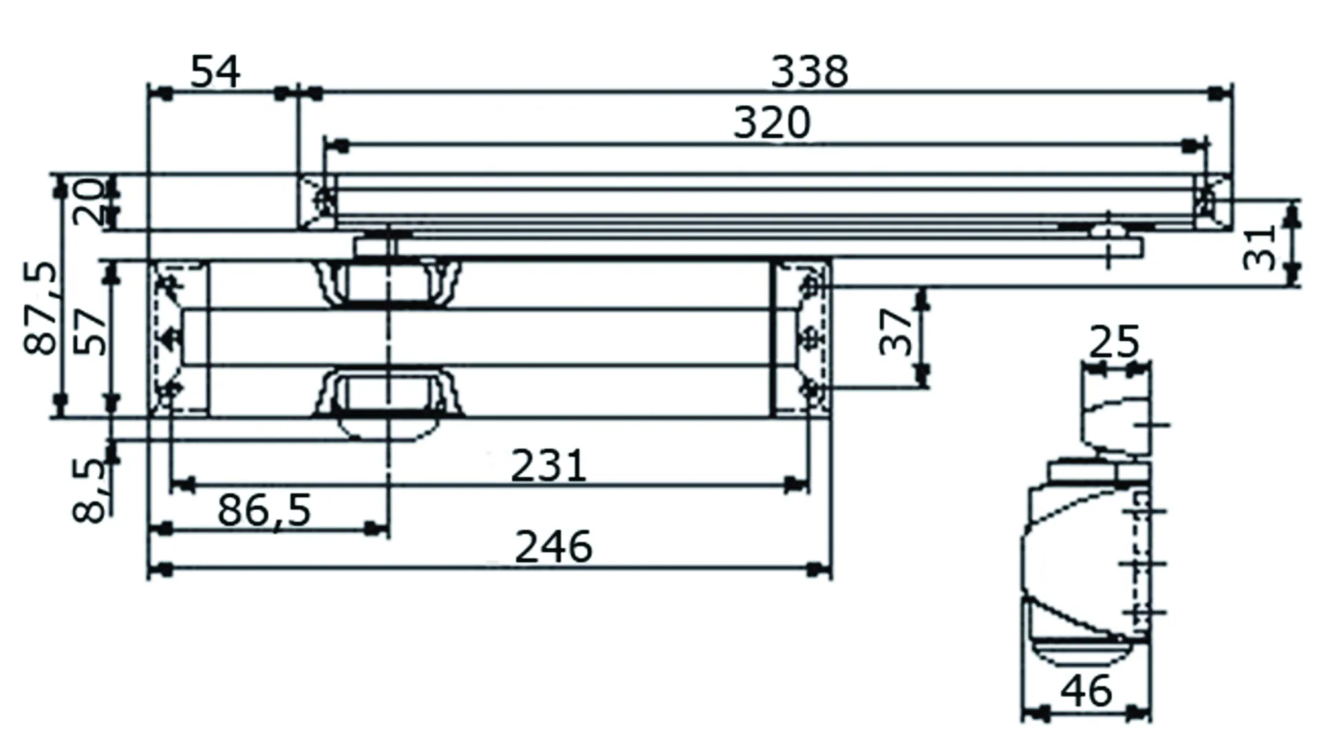 Deurdranger TS 90 Impulse, EN3-4 incl. Glijarm, Zilverkleur