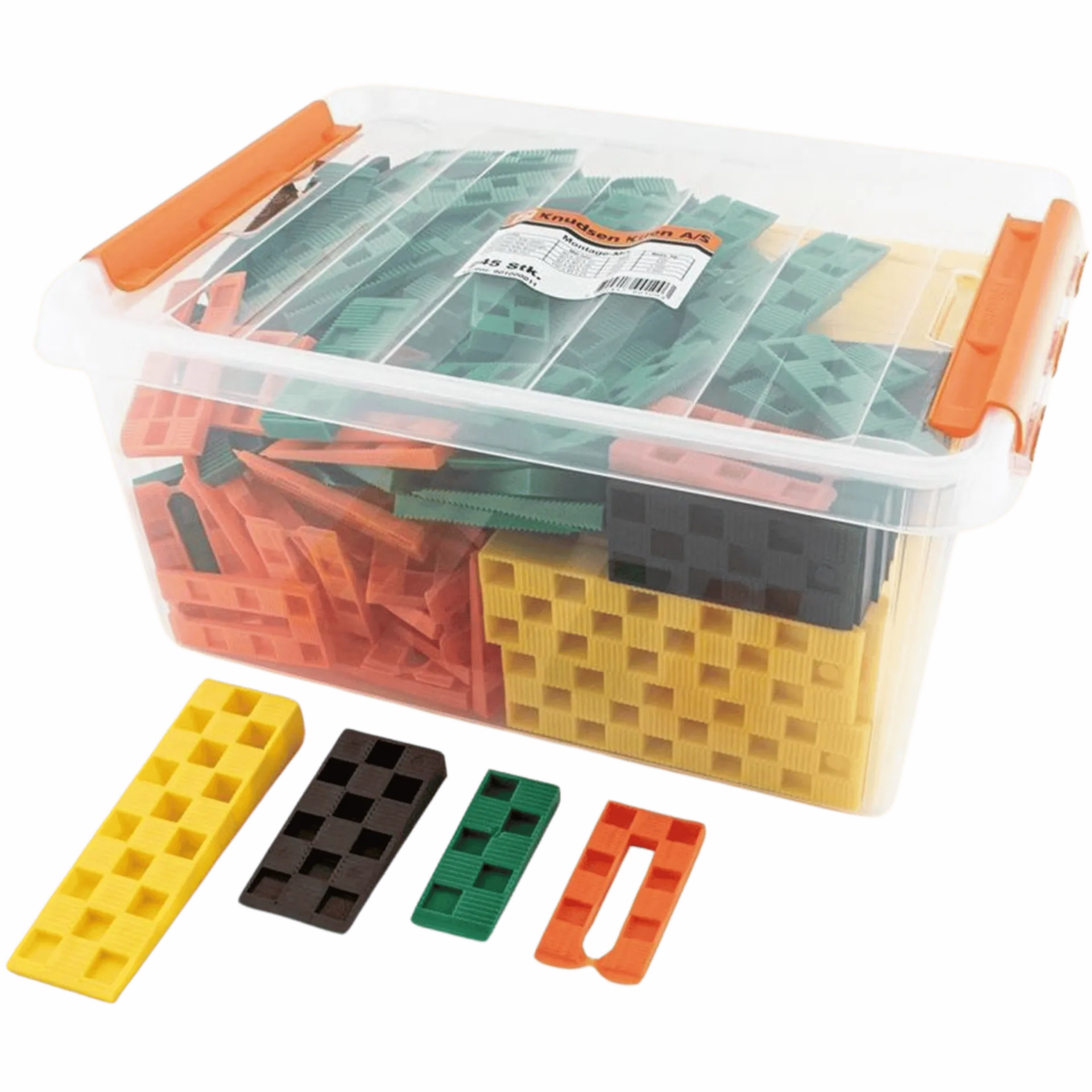 Assortiment (245 pièces) de cales PVC inclinées - KN901000011 Assortiment (245 pièces) de cales PVC inclinées - KN901000011