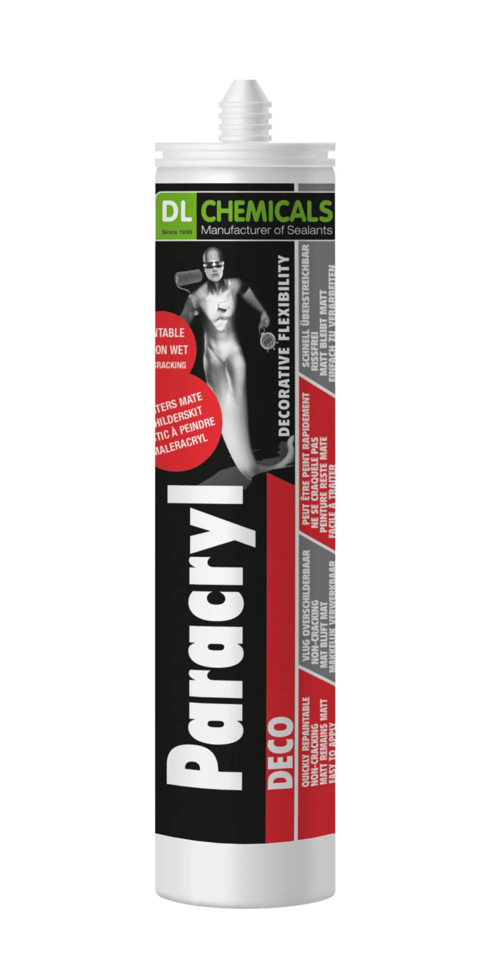 Paracryl Deco mastic de peinture blanc (cartouche 310 ml)