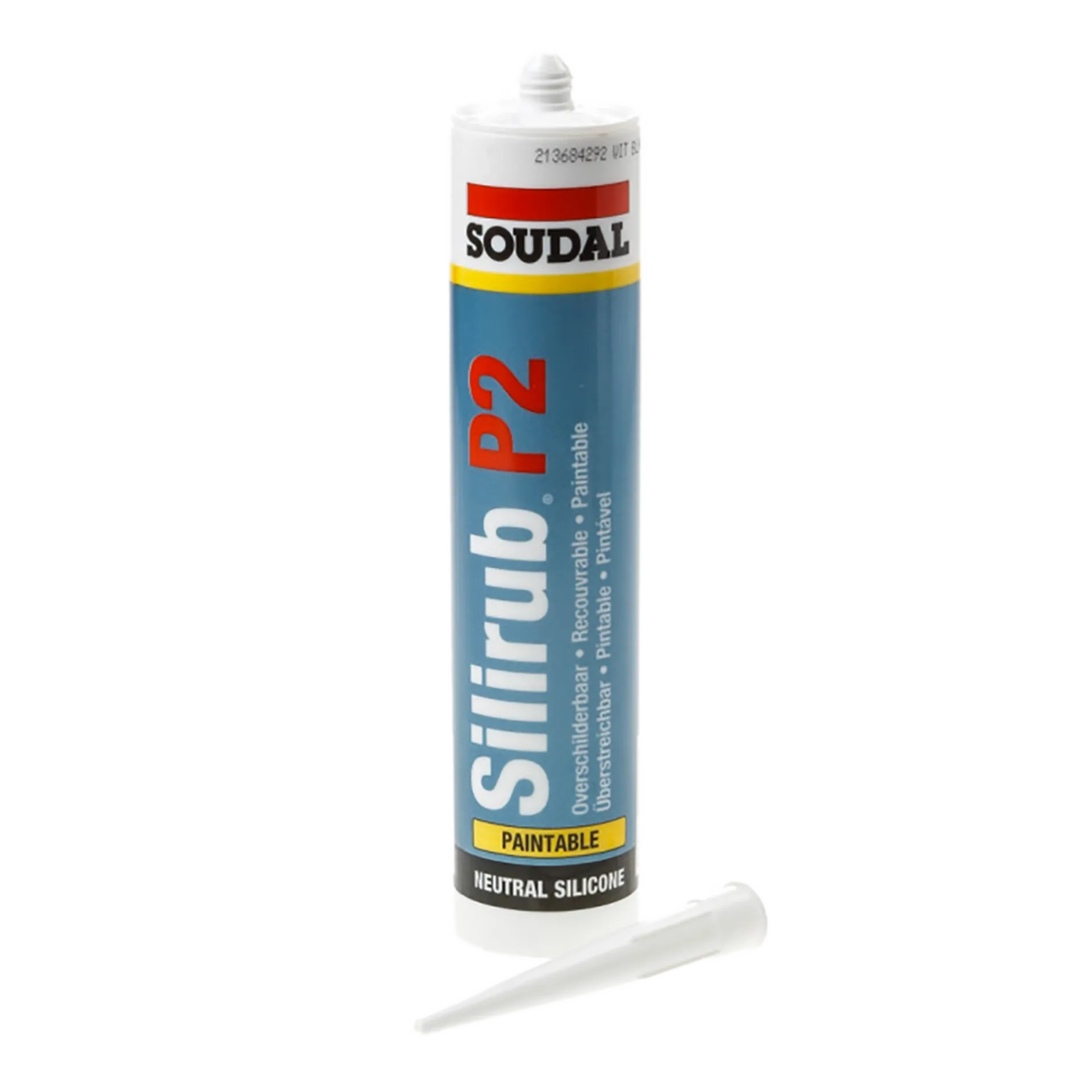 Silirub P2(T) - Neutrale Silicone - Overschilderbaar - 300 ml - Wit
