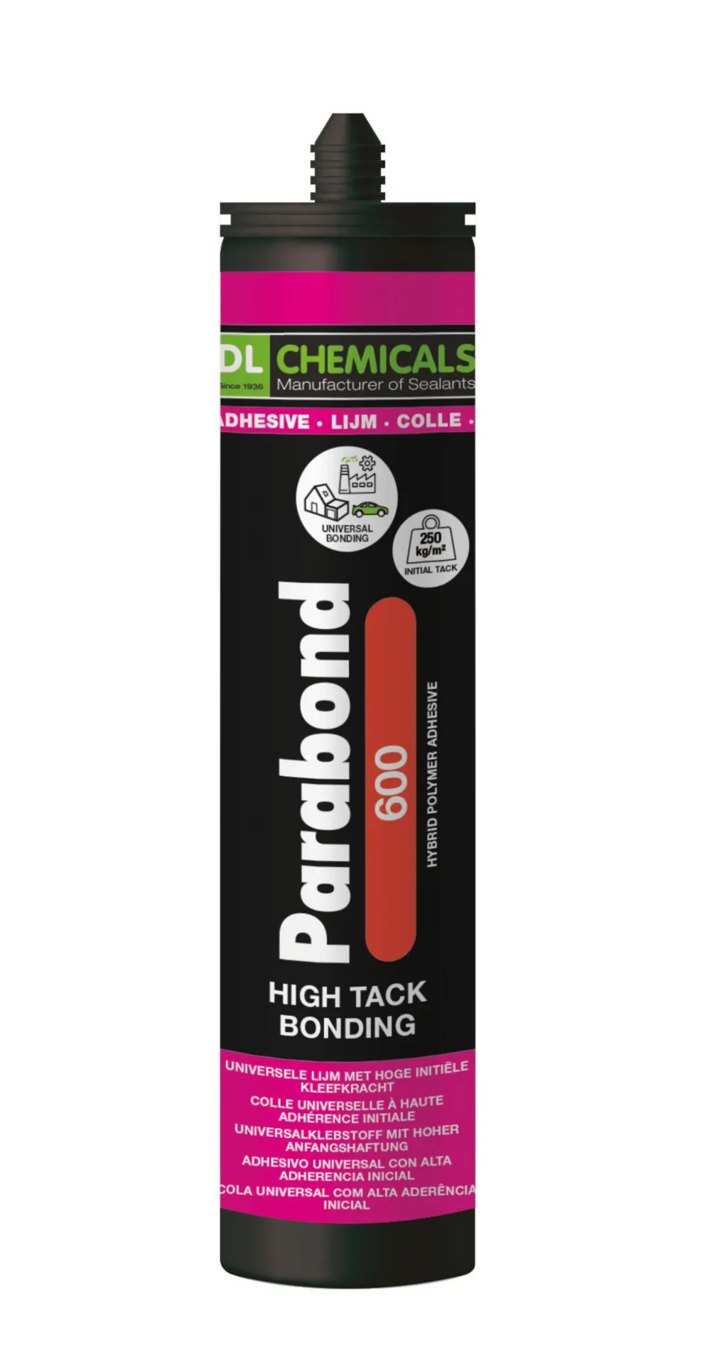 600 Mastic Adhésif Élastique - 290Ml - Noir