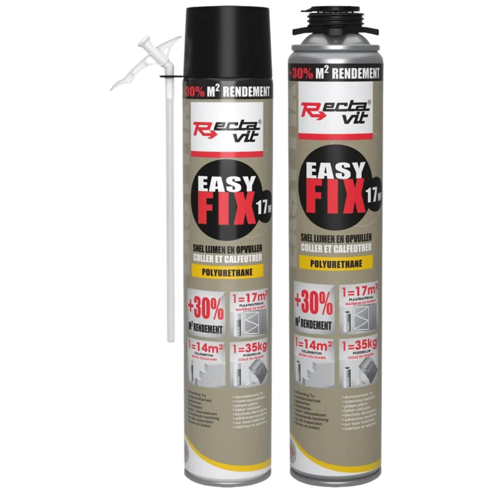Colle PU Easy Fix Combibox (10 Easy Fix 17m² + Pistolet + Nettoyant pour PU)