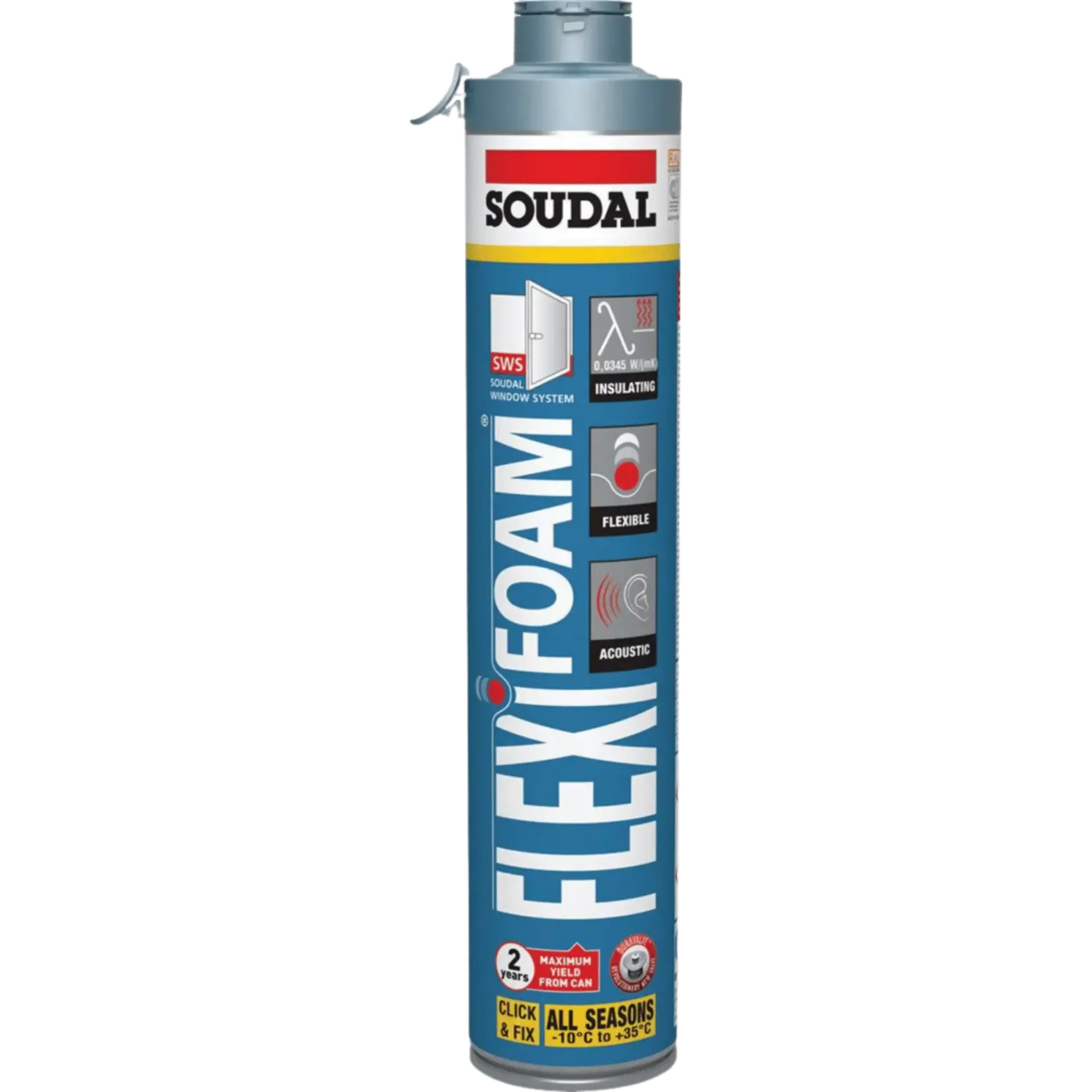 Mousse PU Élastique - 750 ml FlexiFoam Click & Fix Mousse PU Élastique - 750 ml FlexiFoam Click & Fix