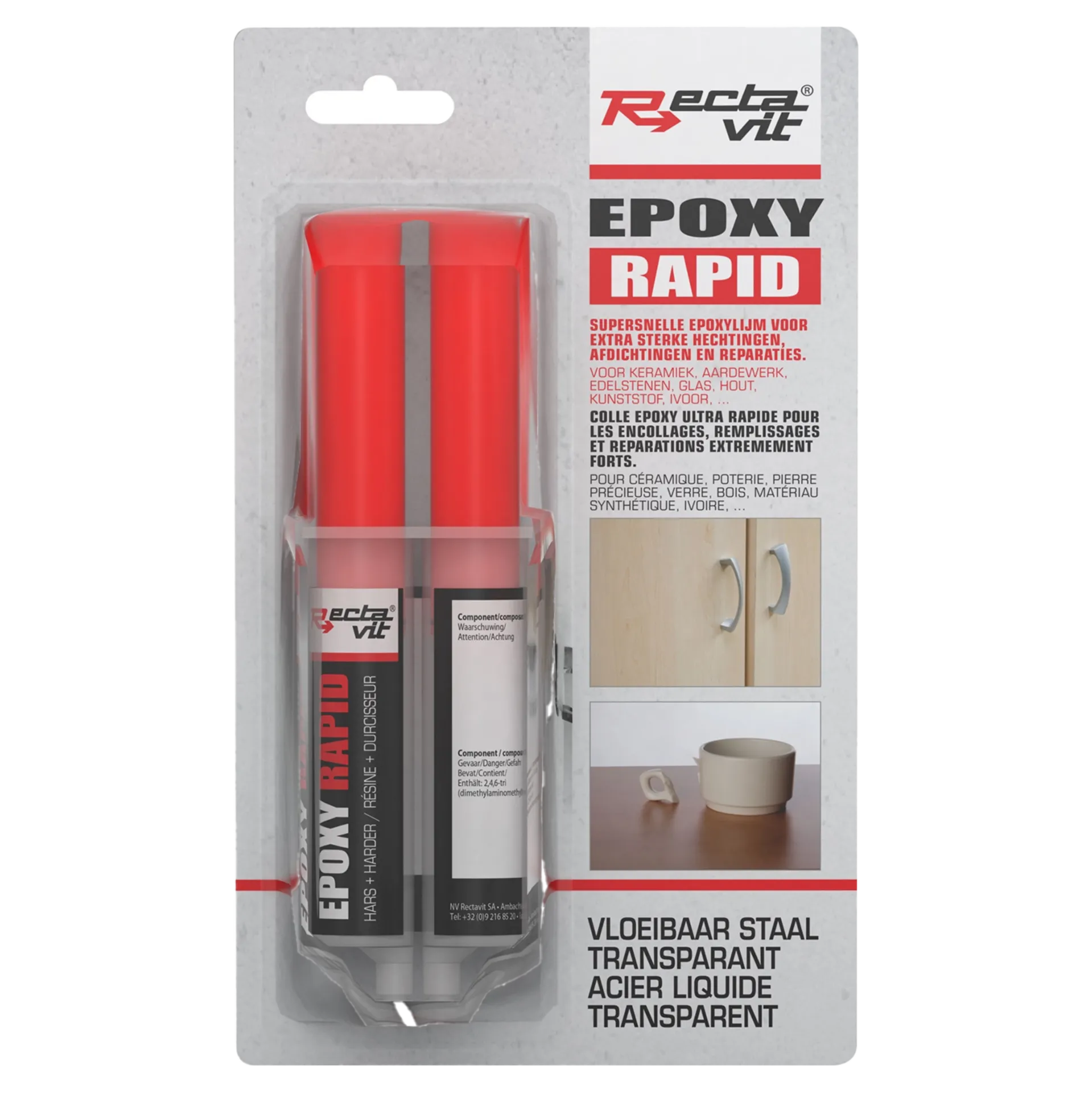 Colle époxy à 2 composants transparente - 24ml