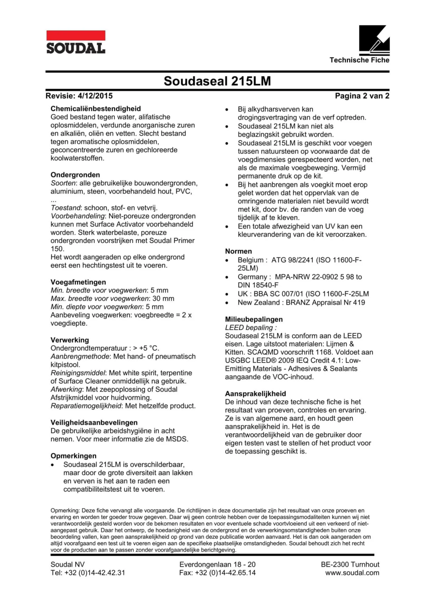Neutrale voegkit Soudaseal 215 LM koker 290 ml - betongrijs