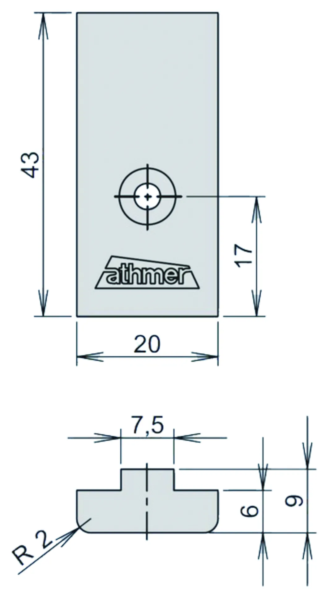 Athmer K11 cale de remplissage pour menuiserie bois (pour porte rainurée 7-8 mm)