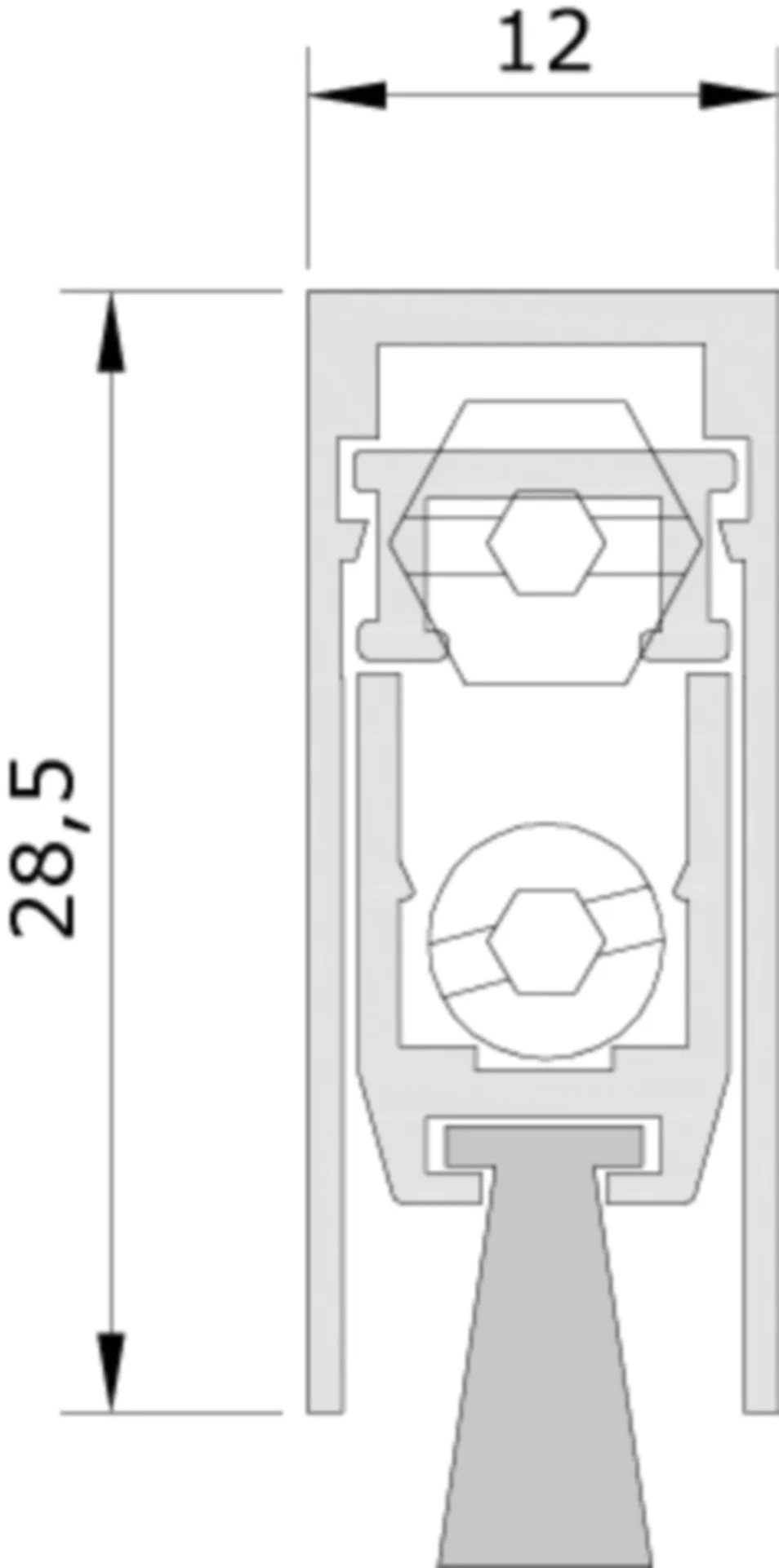 Comaglio 1712 tochtafsluiter (borstel, 12x28,5 mm, lengte 630 mm)